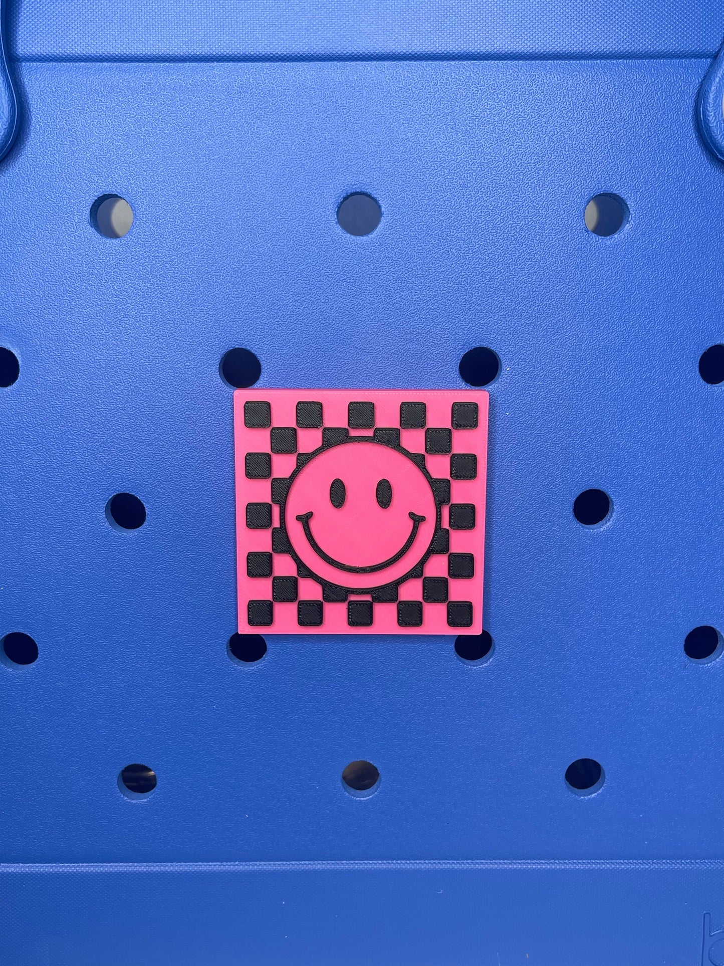 Checkered Happy Face Bogg Bag Charm | Bogg Bag Accessories | Bogg Bag Charms | Bogg Bag | Simply Southern Bag Charms