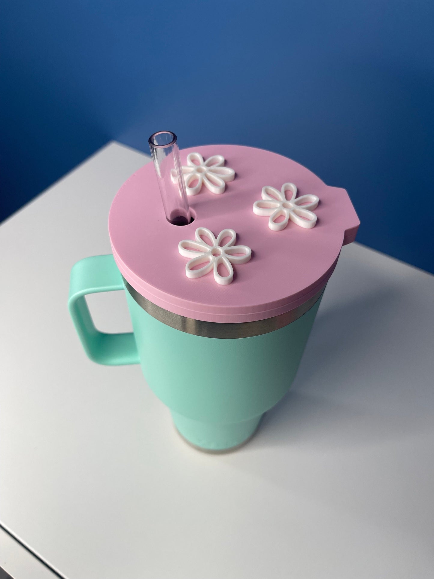 Flower Lid Yeti Rambler Tumbler | Yeti Cup Charms | Custom Lid Topper |