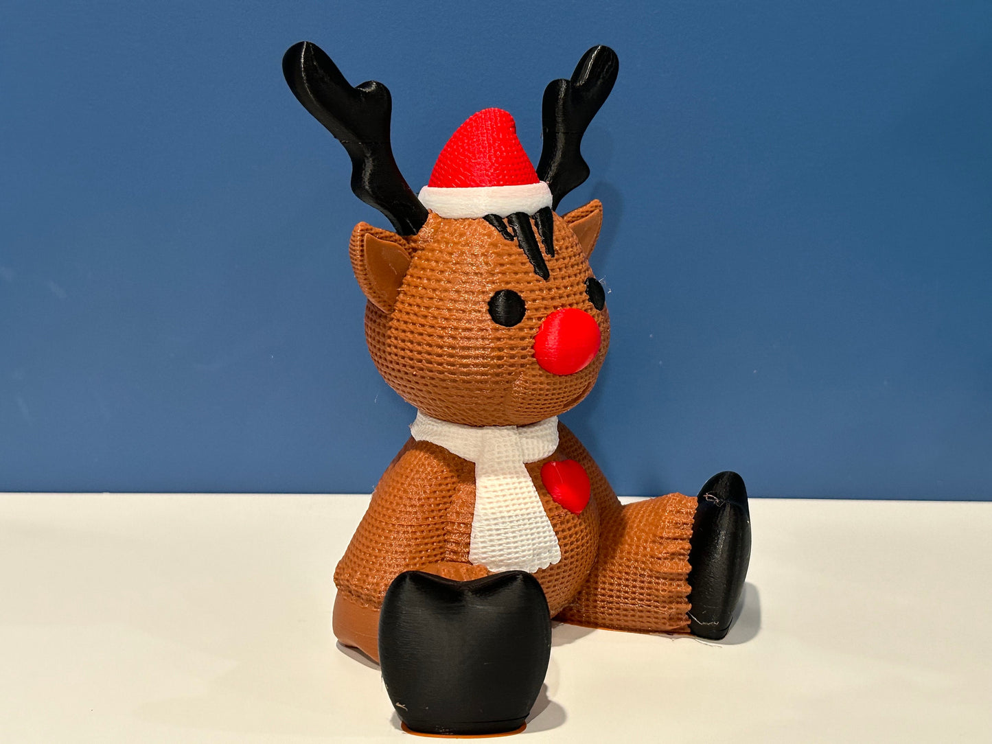 Multicolor | Reindeer | Holiday Decor | Deer Figurine | Kids Room Decor | Red Nose Reindeer