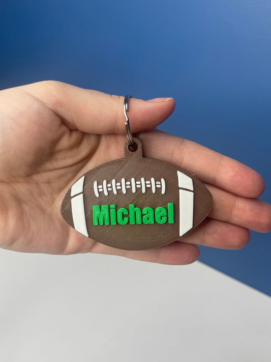 Personalized Football Name Key Chains| Bag Charms | Football Ornament | Gifts for Friends