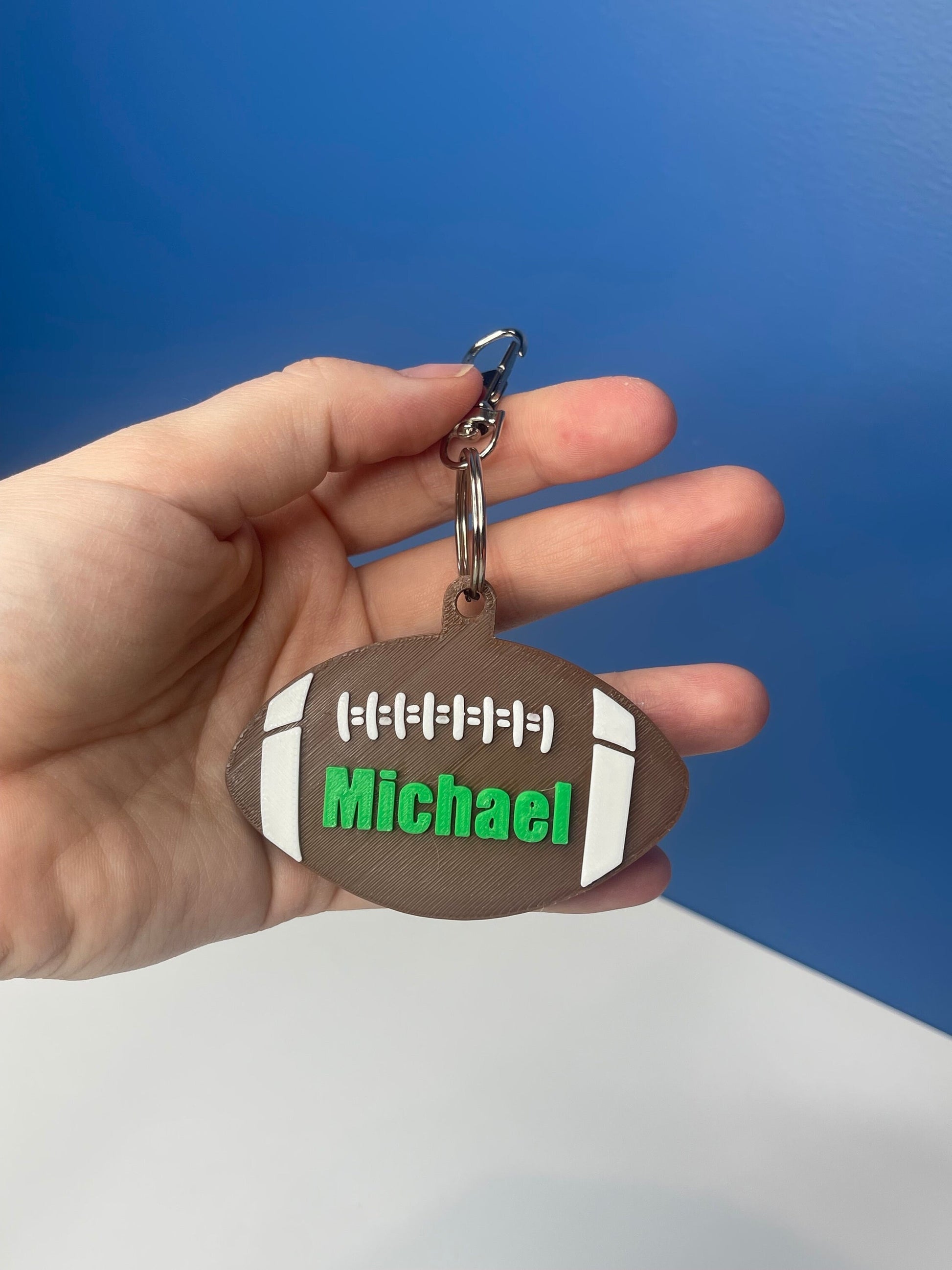 Personalized Football Name Key Chains| Bag Charms | Football Ornament | Gifts for Friends