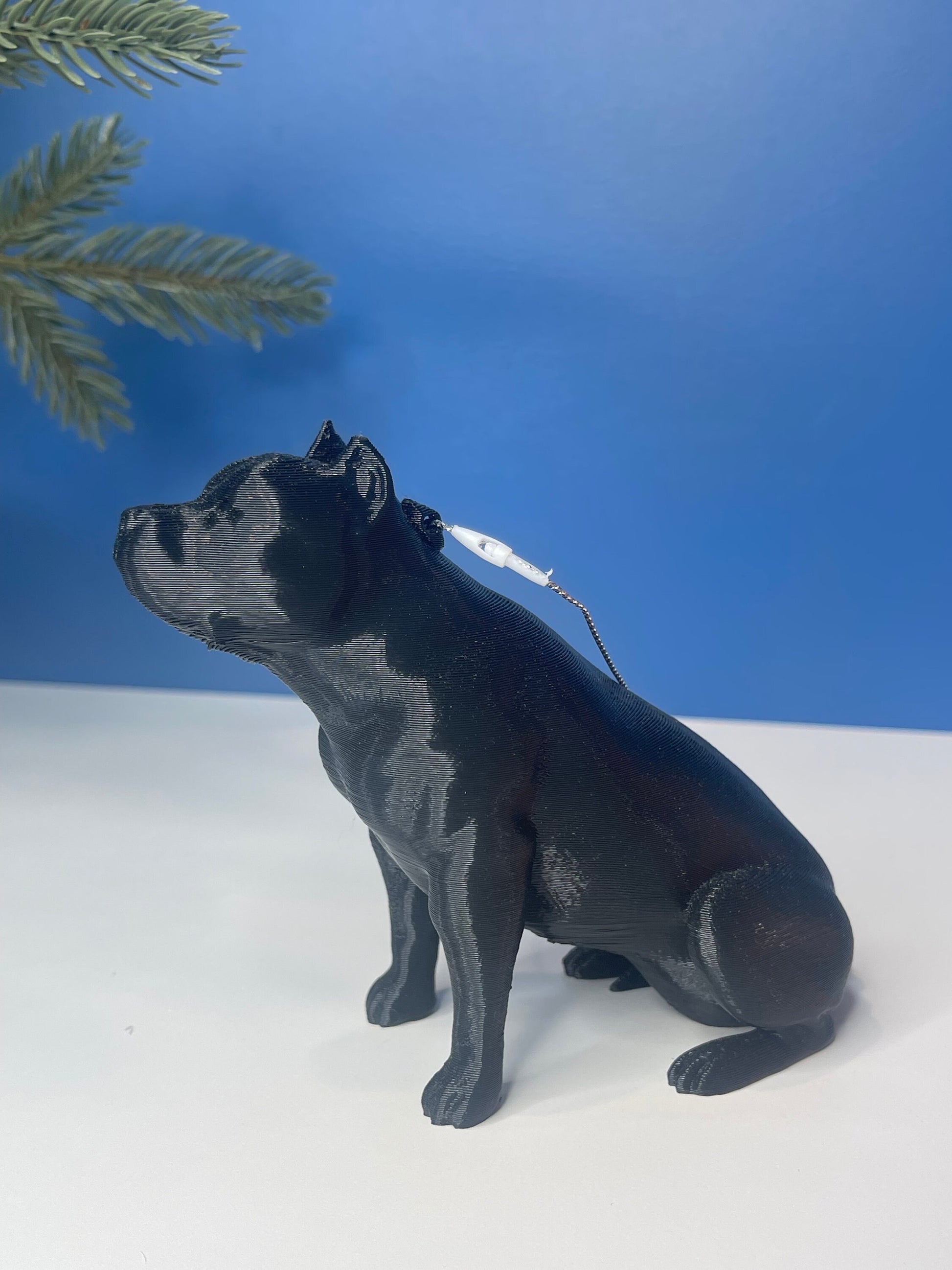 Ornament, Pitbull Statue, Pitbull with Cropped Ears, Pitbull Gifts, Pitbull Mom, Dog Statues