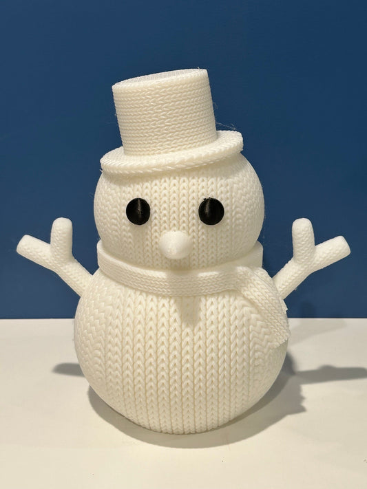 Knitted Snowman | Textured Statue | Room Decor | Winter decor