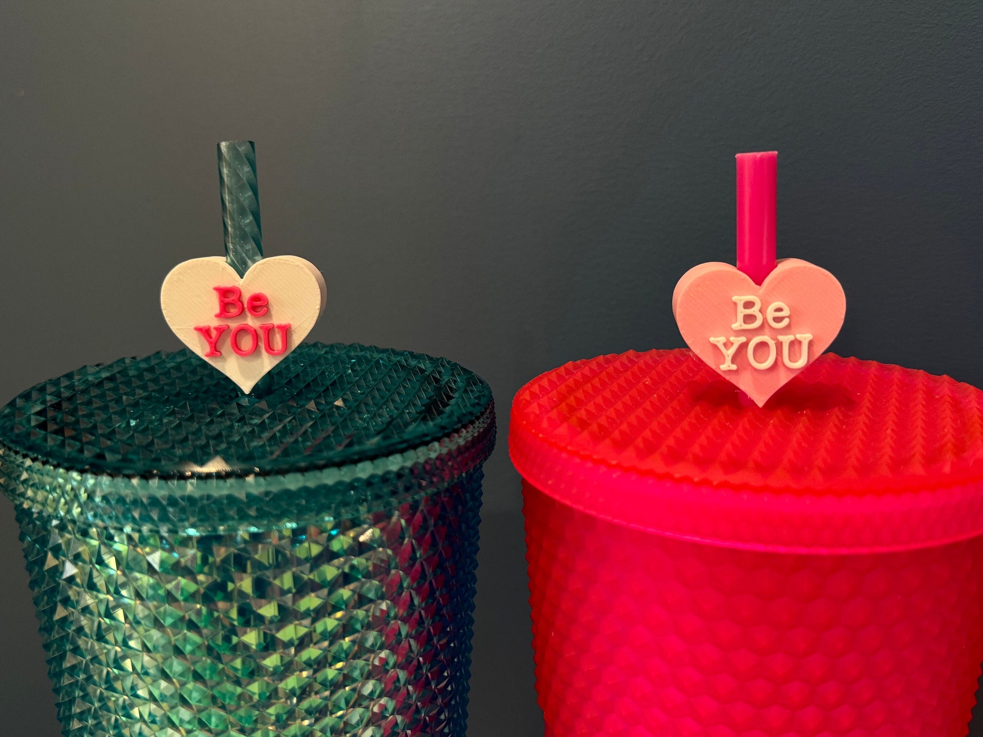 Be You Valentine's Day Straw Topper | Conversation Hearts | Starbucks Charms | Inspirational/ Motivational Straw Toppers