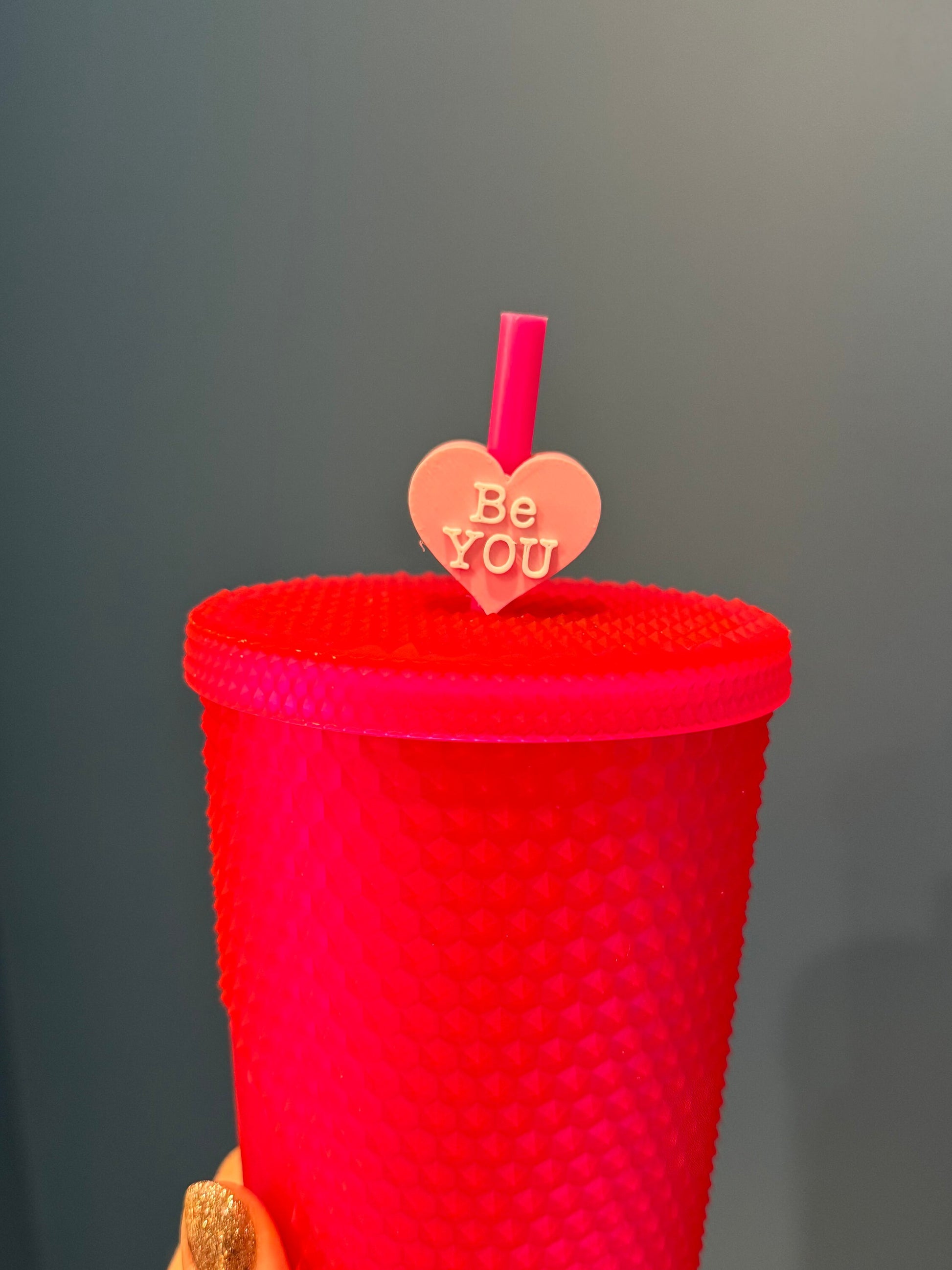 Be You Valentine's Day Straw Topper | Conversation Hearts | Starbucks Charms | Inspirational/ Motivational Straw Toppers