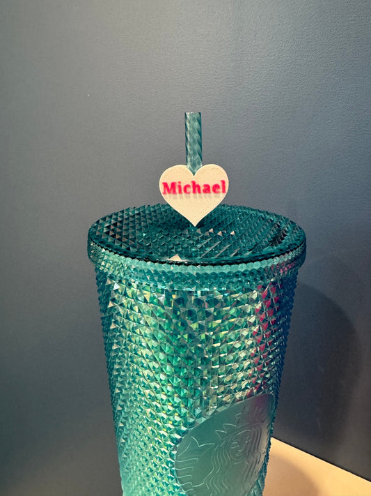 Custom Name Valentine's Day Straw Topper | Conversation Hearts | Starbucks Charms | Inspirational/ Motivational Straw Toppers