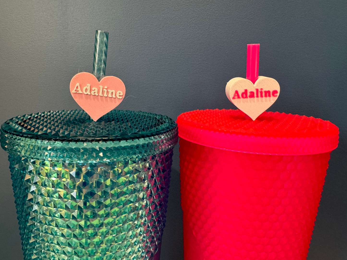 Custom Name Valentine's Day Straw Topper | Conversation Hearts | Starbucks Charms | Inspirational/ Motivational Straw Toppers