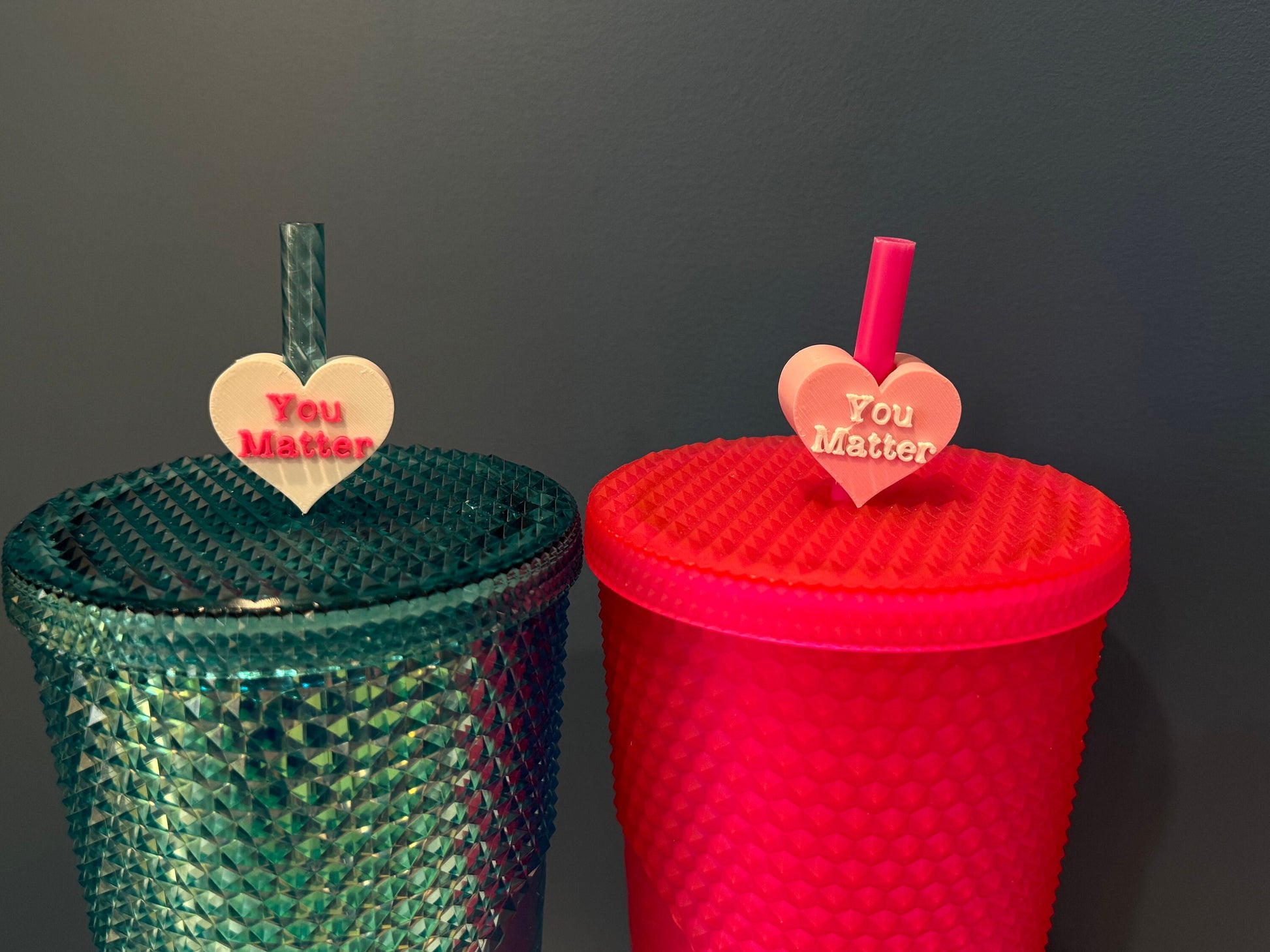 You Matter Valentine's Day Straw Topper | Conversation Hearts | Starbucks Charms | Inspirational/ Motivational Straw Toppers