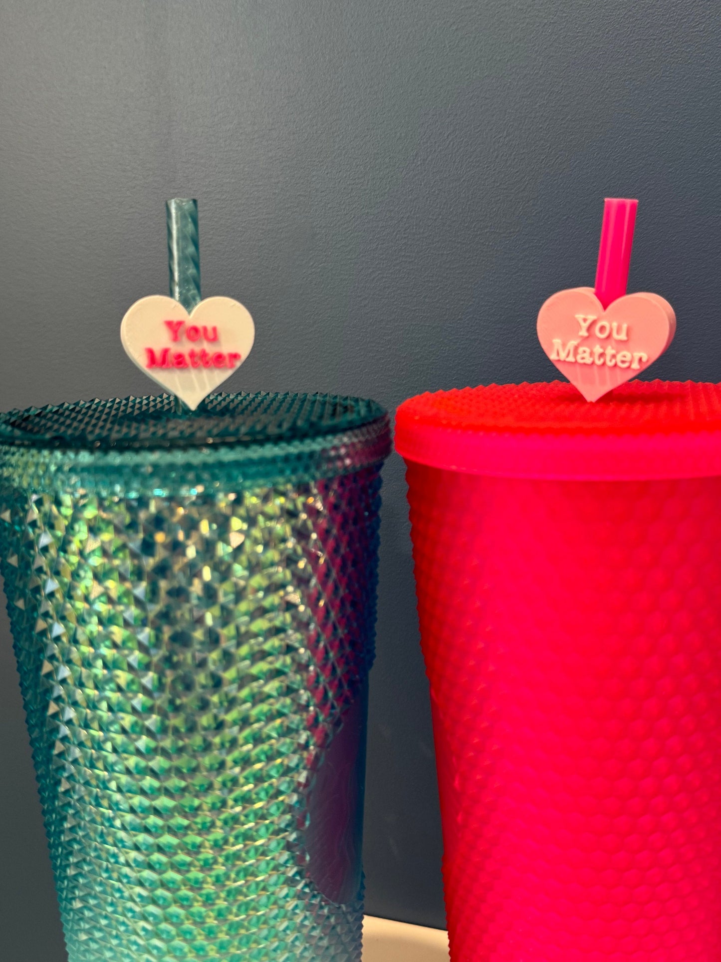 You Matter Valentine's Day Straw Topper | Conversation Hearts | Starbucks Charms | Inspirational/ Motivational Straw Toppers