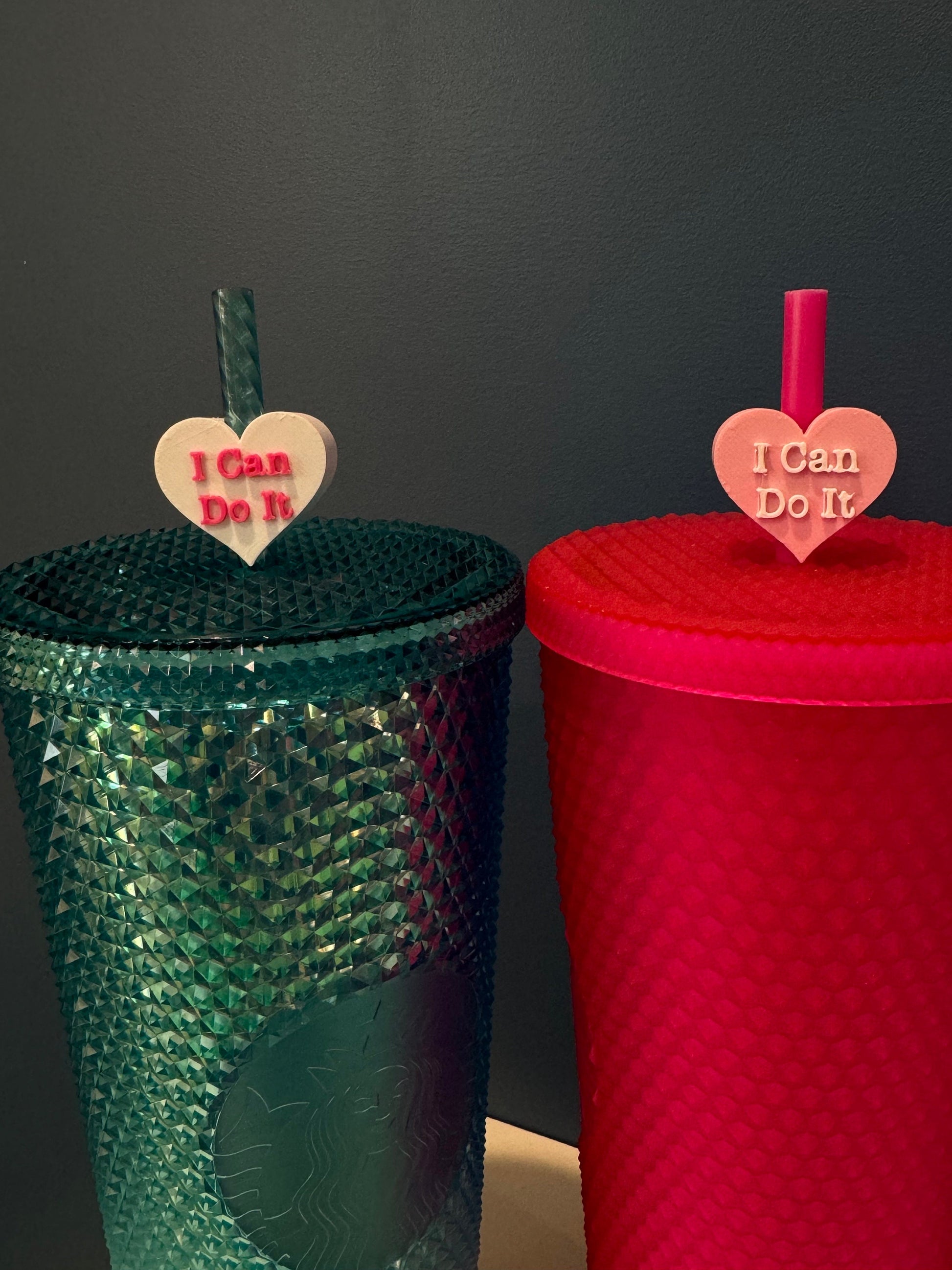 I Can Do It Valentine's Day Straw Topper | Conversation Hearts | Starbucks Charms | Inspirational/ Motivational Straw Toppers