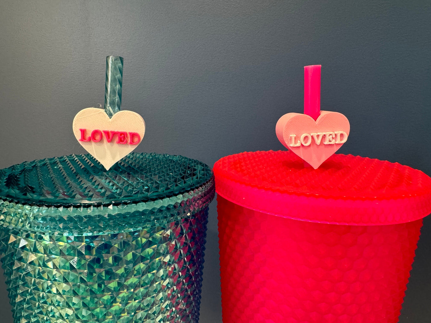 Loved Valentine's Day Straw Topper | Conversation Hearts | Starbucks Charms | Inspirational/ Motivational Straw Toppers