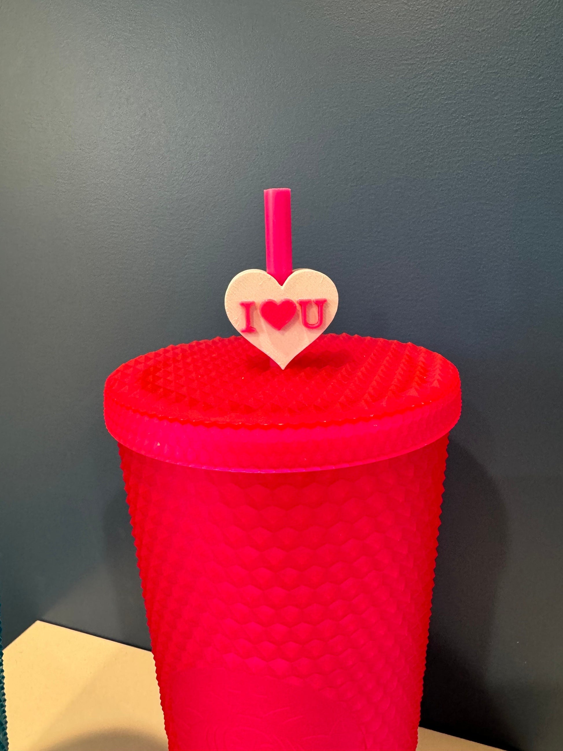 I love you Valentine's Day Straw Topper | Conversation Hearts | Starbucks Charms | Inspirational/ Motivational Straw Toppers