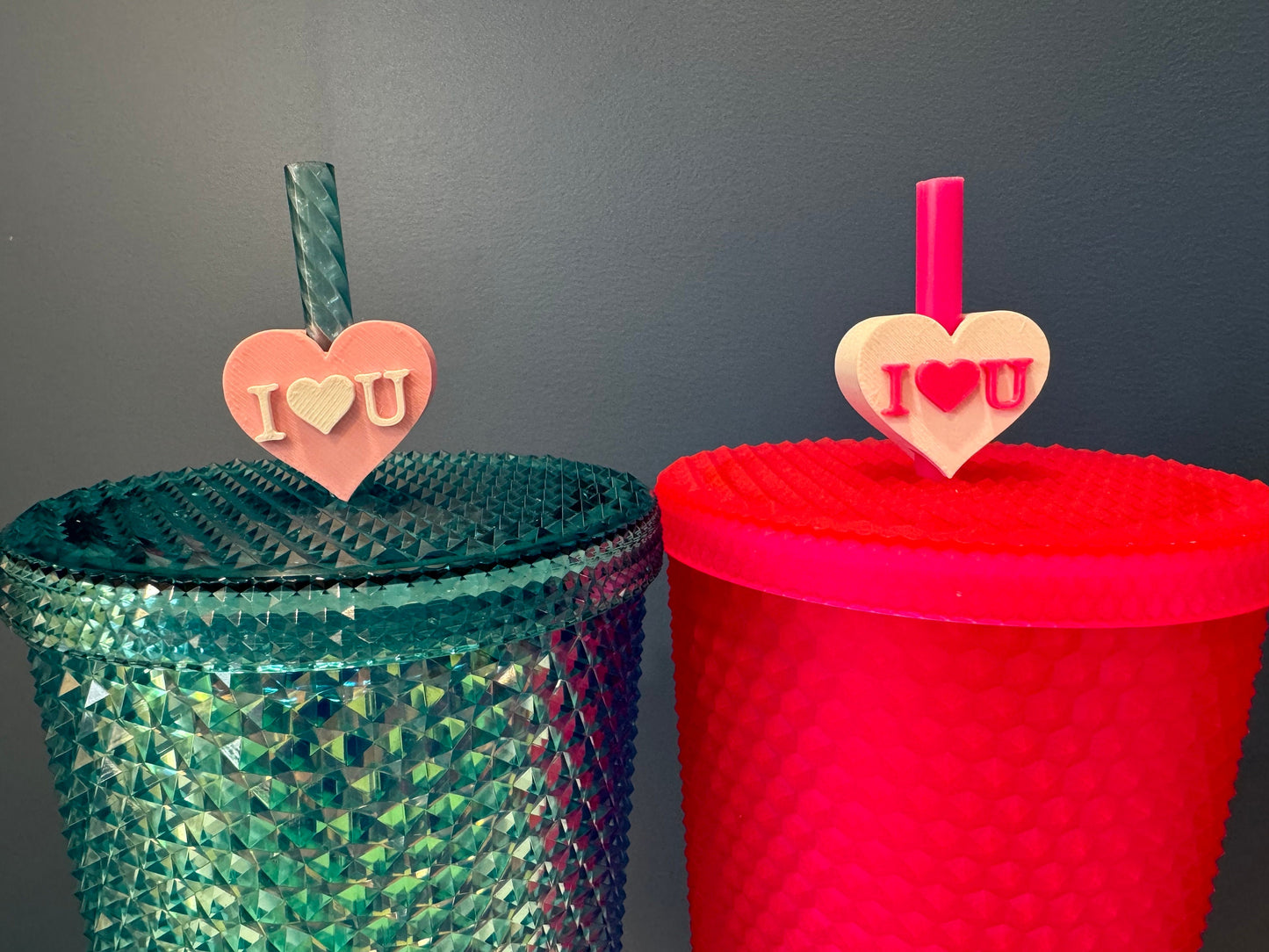 I love you Valentine's Day Straw Topper | Conversation Hearts | Starbucks Charms | Inspirational/ Motivational Straw Toppers