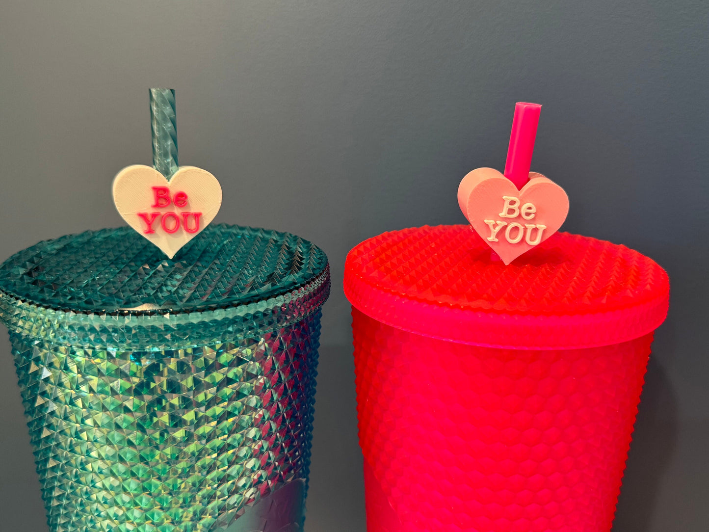 Be You Valentine's Day Straw Topper | Conversation Hearts | Starbucks Charms | Inspirational/ Motivational Straw Toppers