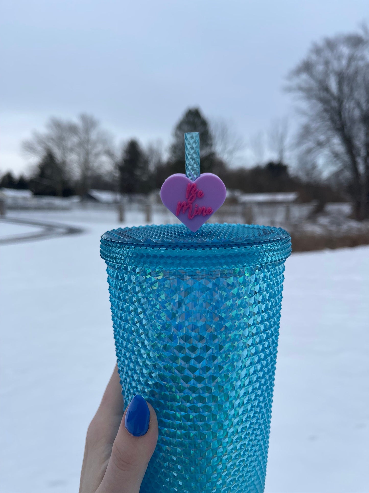 Be Mine Valentine's Day Straw Topper | Conversation Hearts | Starbucks Charms | Inspirational/ Motivational Straw Toppers