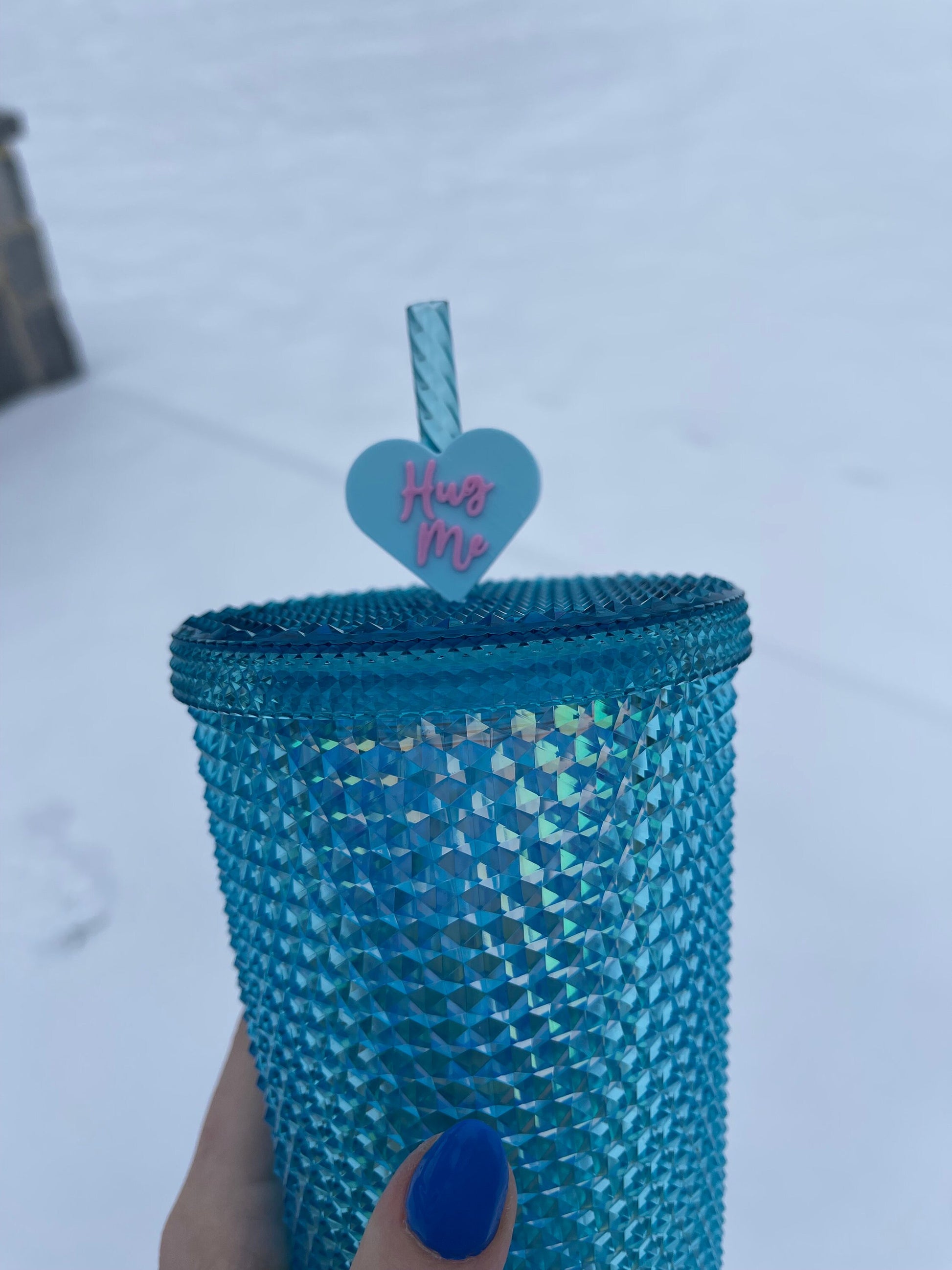 Hug Me Valentine's Day Straw Topper | Conversation Hearts | Starbucks Charms | Inspirational/ Motivational Straw Toppers