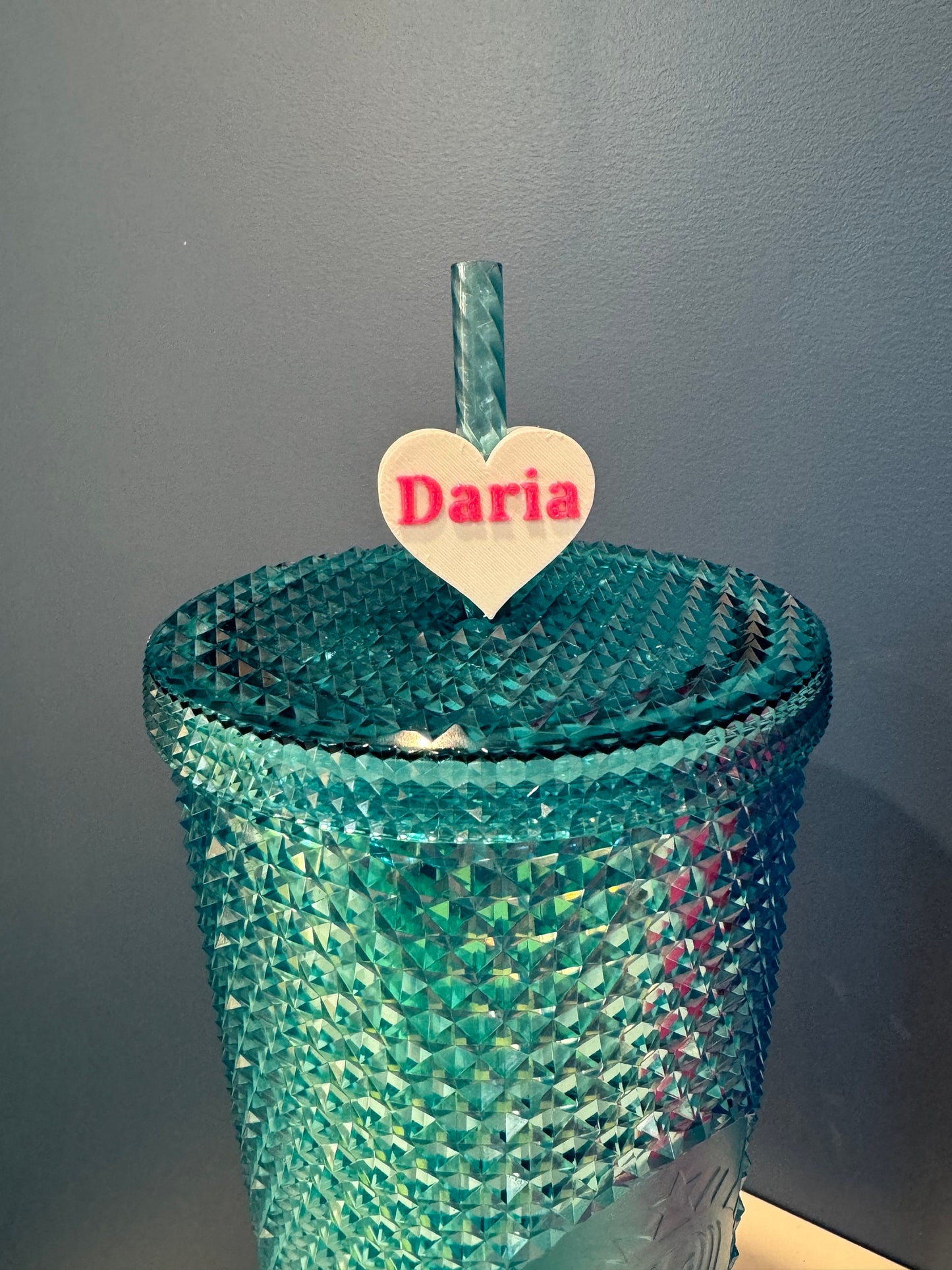 Custom Name Valentine's Day Straw Topper | Conversation Hearts | Starbucks Charms | Inspirational/ Motivational Straw Toppers