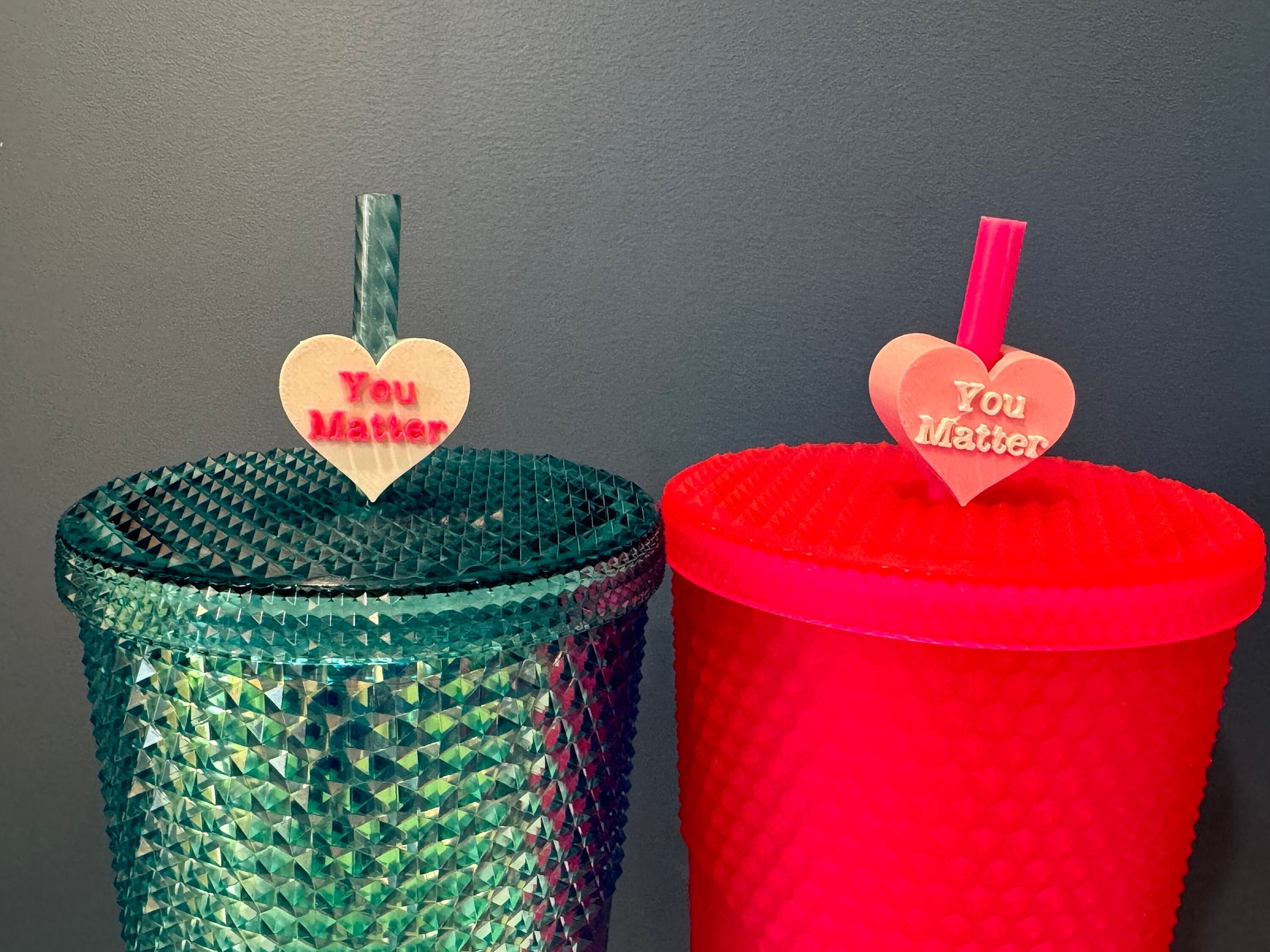 You Matter Valentine's Day Straw Topper | Conversation Hearts | Starbucks Charms | Inspirational/ Motivational Straw Toppers