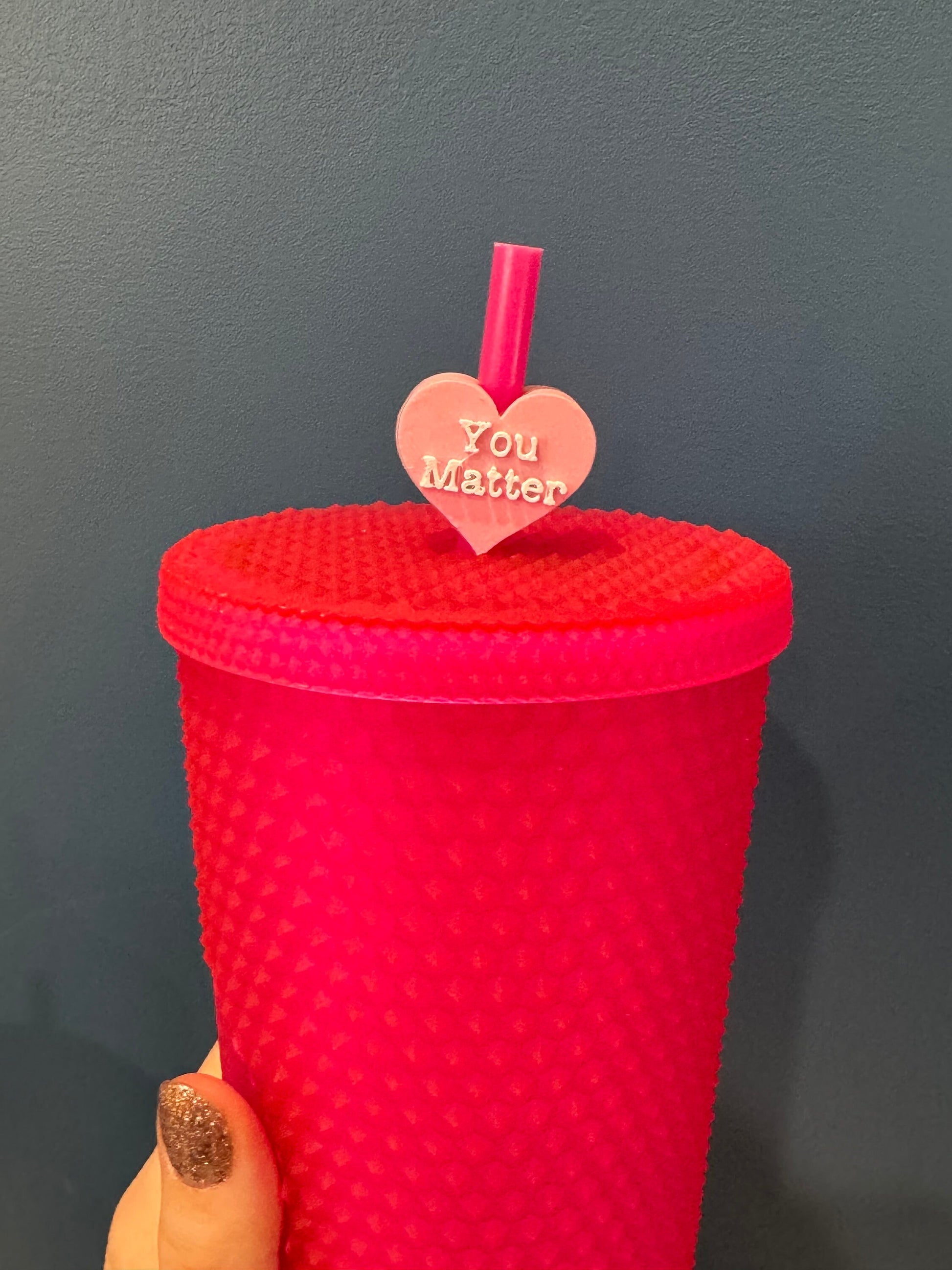 You Matter Valentine's Day Straw Topper | Conversation Hearts | Starbucks Charms | Inspirational/ Motivational Straw Toppers