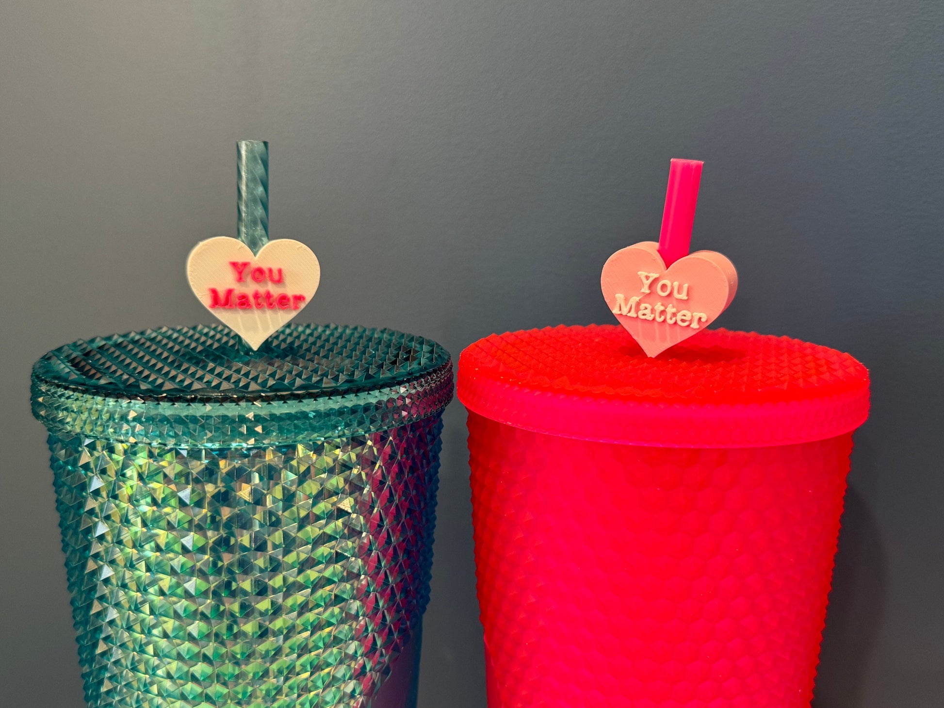 You Matter Valentine's Day Straw Topper | Conversation Hearts | Starbucks Charms | Inspirational/ Motivational Straw Toppers