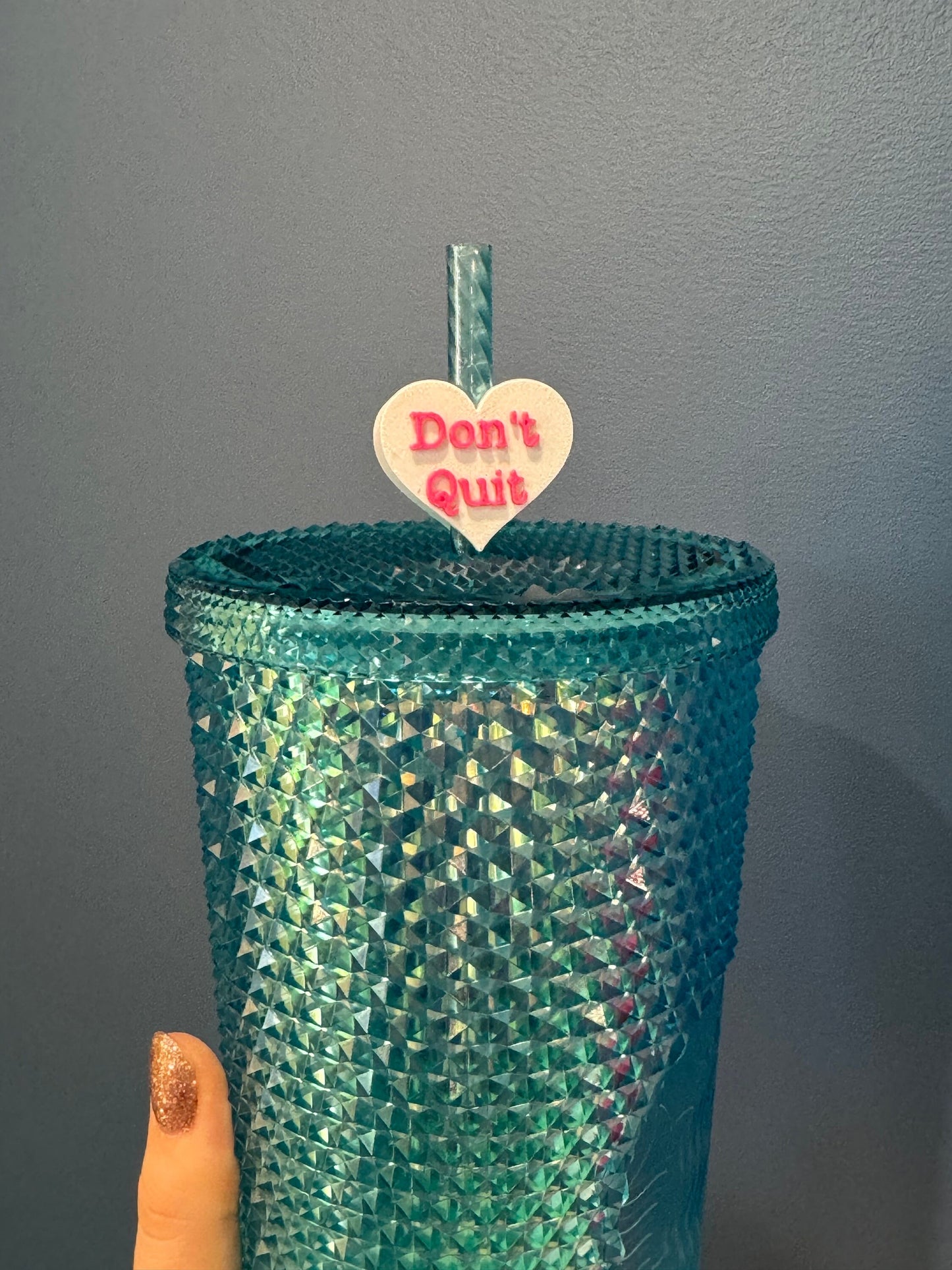 Don't Quit Valentine's Day Straw Topper | Conversation Hearts | Starbucks Charms | Inspirational/ Motivational Straw Toppers