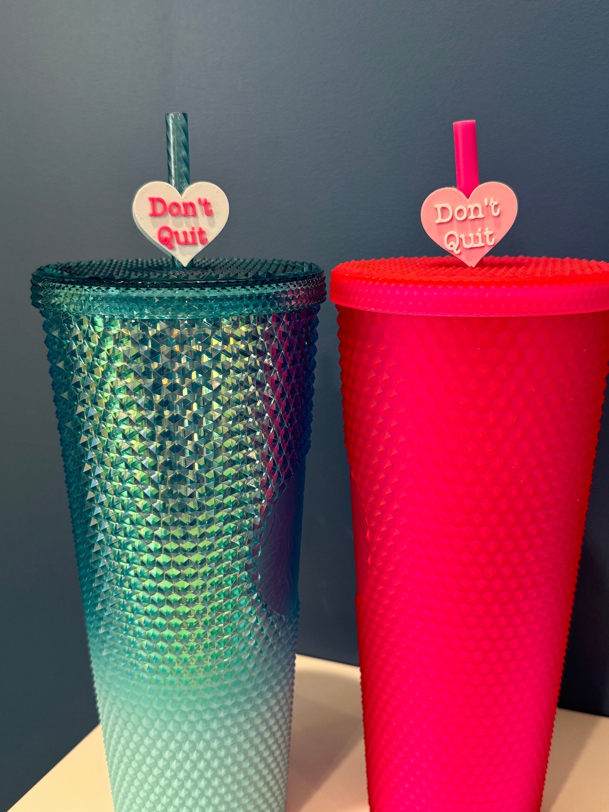 Don't Quit Valentine's Day Straw Topper | Conversation Hearts | Starbucks Charms | Inspirational/ Motivational Straw Toppers