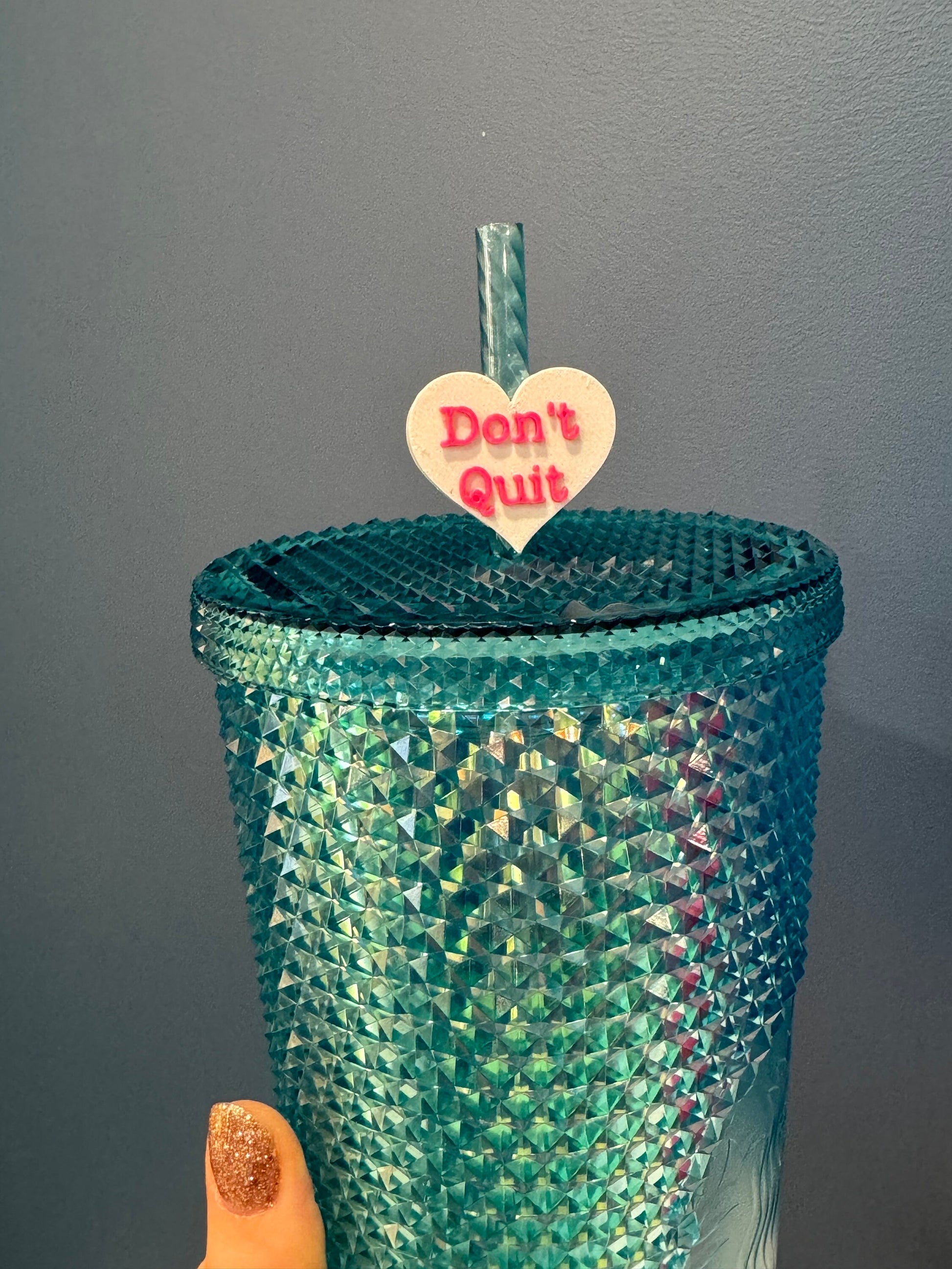 Don't Quit Valentine's Day Straw Topper | Conversation Hearts | Starbucks Charms | Inspirational/ Motivational Straw Toppers