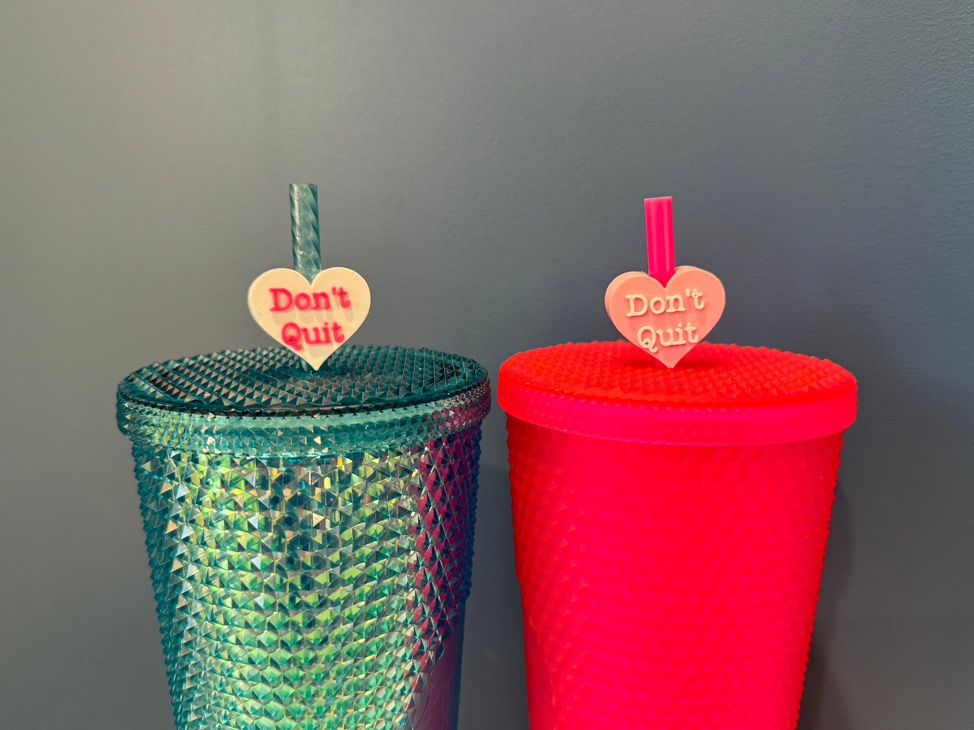 Don't Quit Valentine's Day Straw Topper | Conversation Hearts | Starbucks Charms | Inspirational/ Motivational Straw Toppers