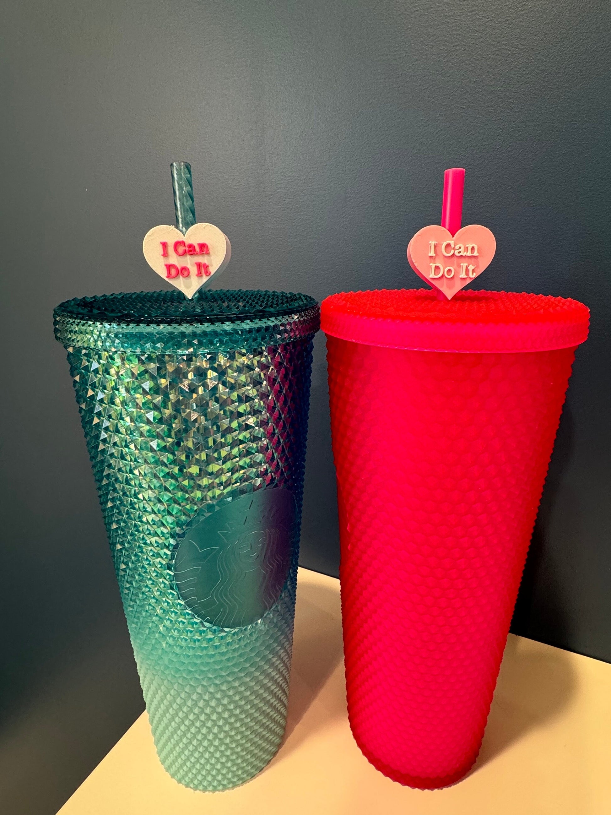 I Can Do It Valentine's Day Straw Topper | Conversation Hearts | Starbucks Charms | Inspirational/ Motivational Straw Toppers