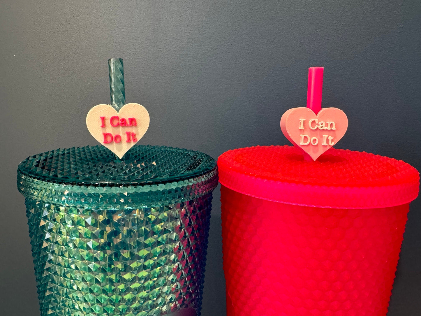 I Can Do It Valentine's Day Straw Topper | Conversation Hearts | Starbucks Charms | Inspirational/ Motivational Straw Toppers