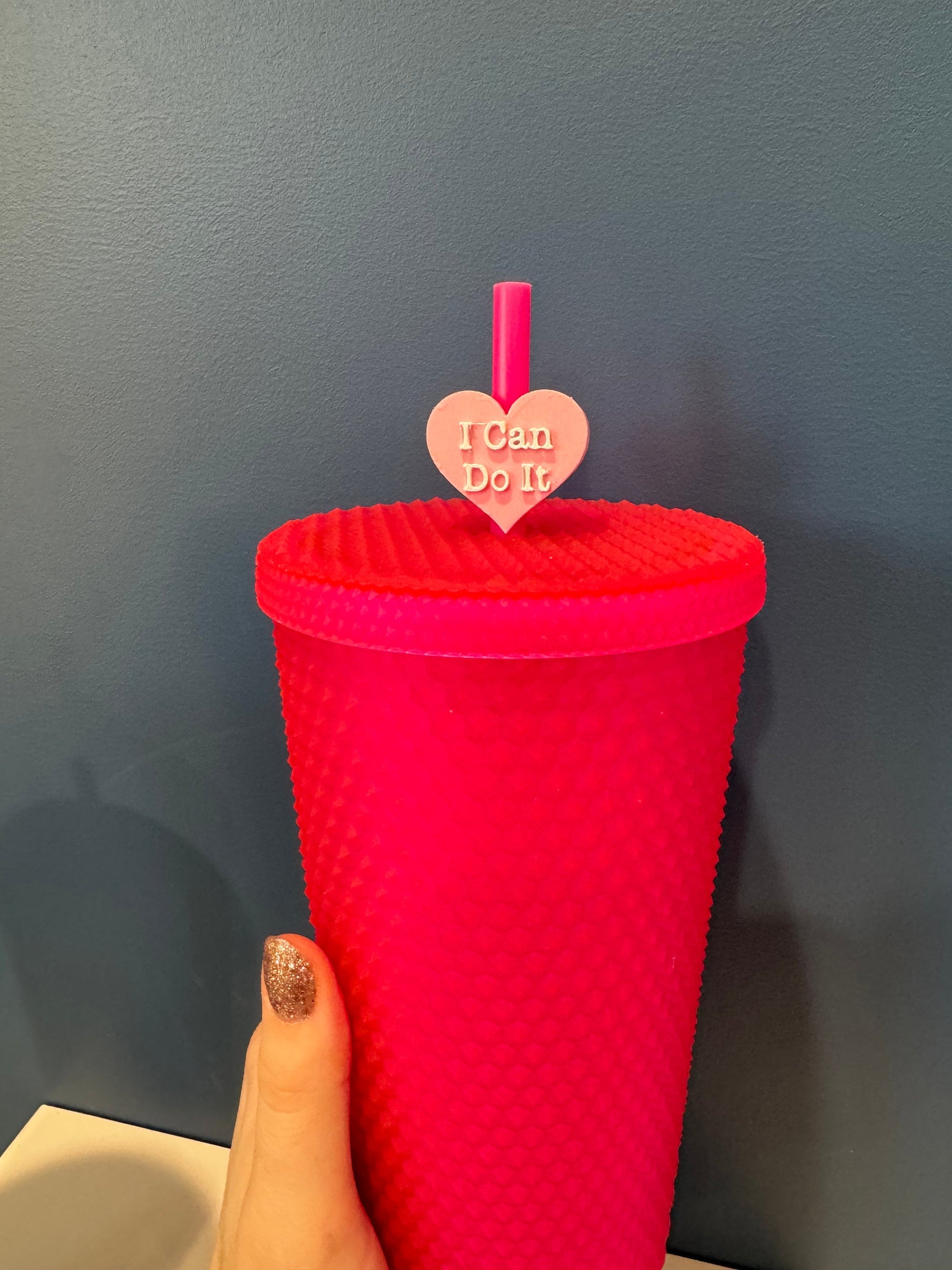 I Can Do It Valentine's Day Straw Topper | Conversation Hearts | Starbucks Charms | Inspirational/ Motivational Straw Toppers