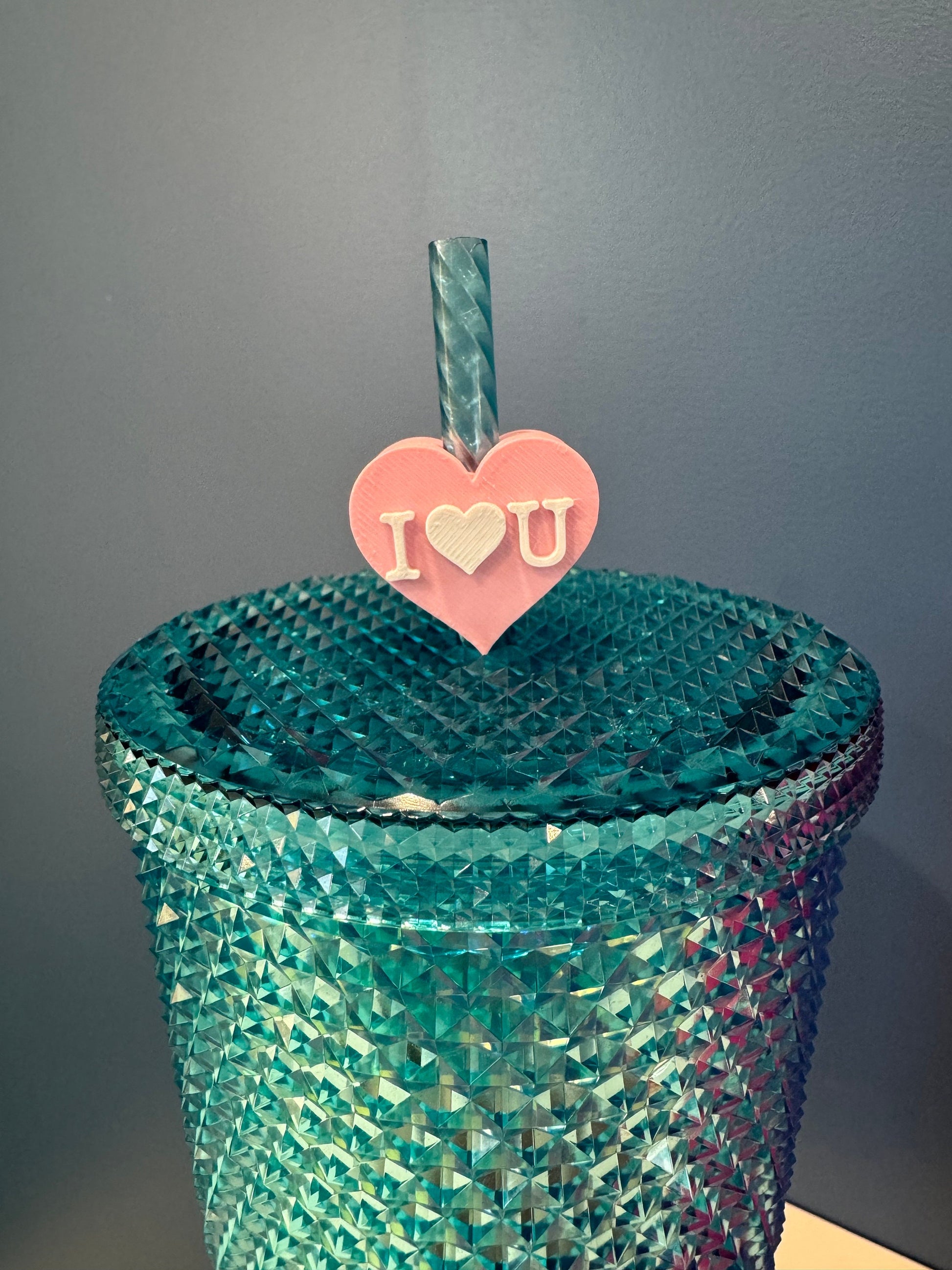 I love you Valentine's Day Straw Topper | Conversation Hearts | Starbucks Charms | Inspirational/ Motivational Straw Toppers