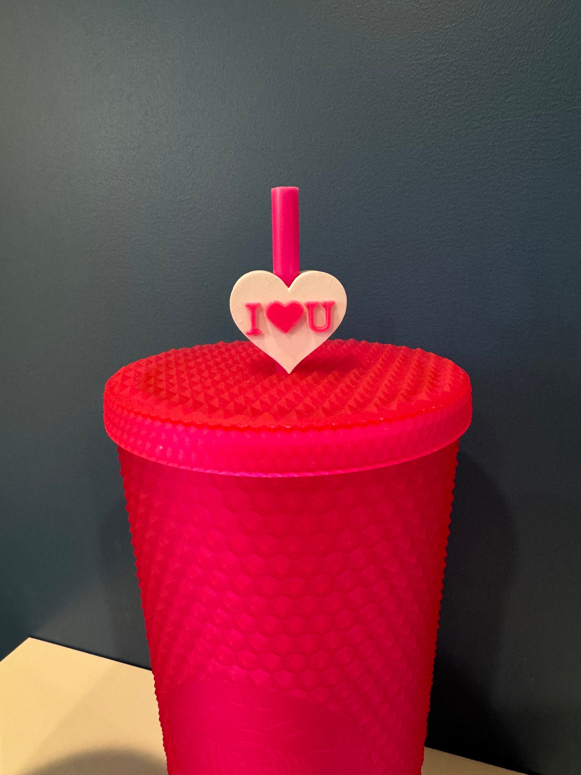 I love you Valentine's Day Straw Topper | Conversation Hearts | Starbucks Charms | Inspirational/ Motivational Straw Toppers