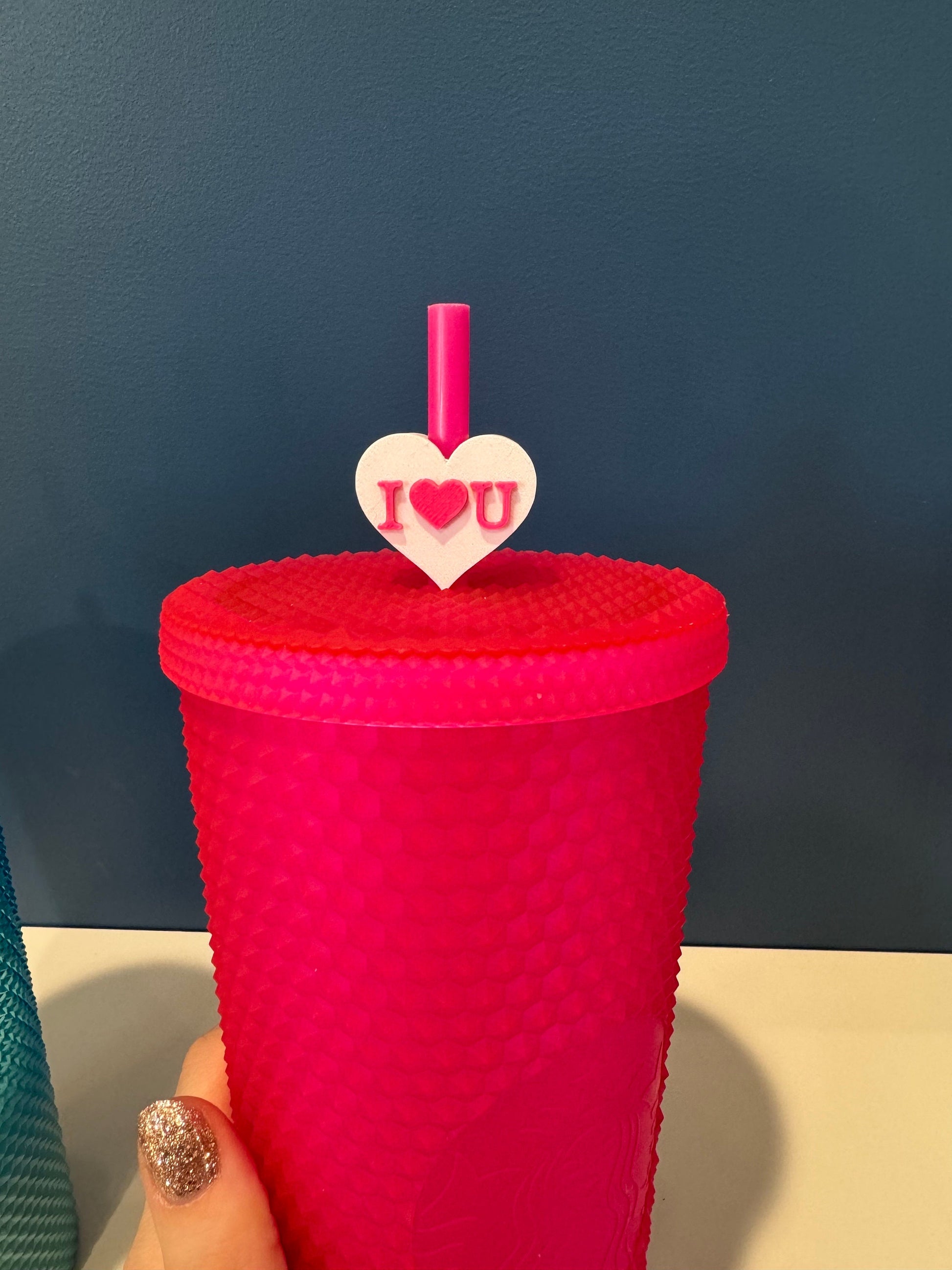 I love you Valentine's Day Straw Topper | Conversation Hearts | Starbucks Charms | Inspirational/ Motivational Straw Toppers