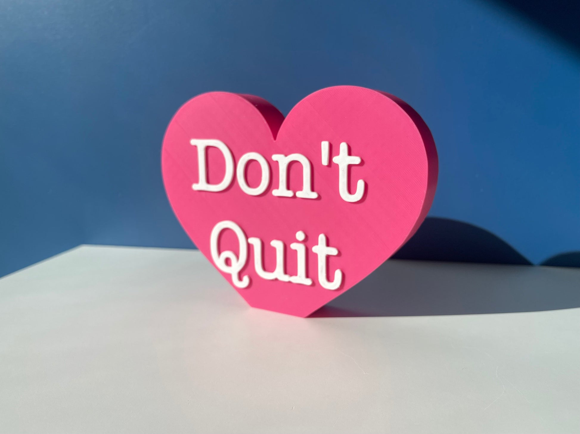 XL Don't Quit Conversation Hearts | Valentine's Day | Inspirational/ Motivational Straw Toppers | Candy Heart Decor | Mantel Decor