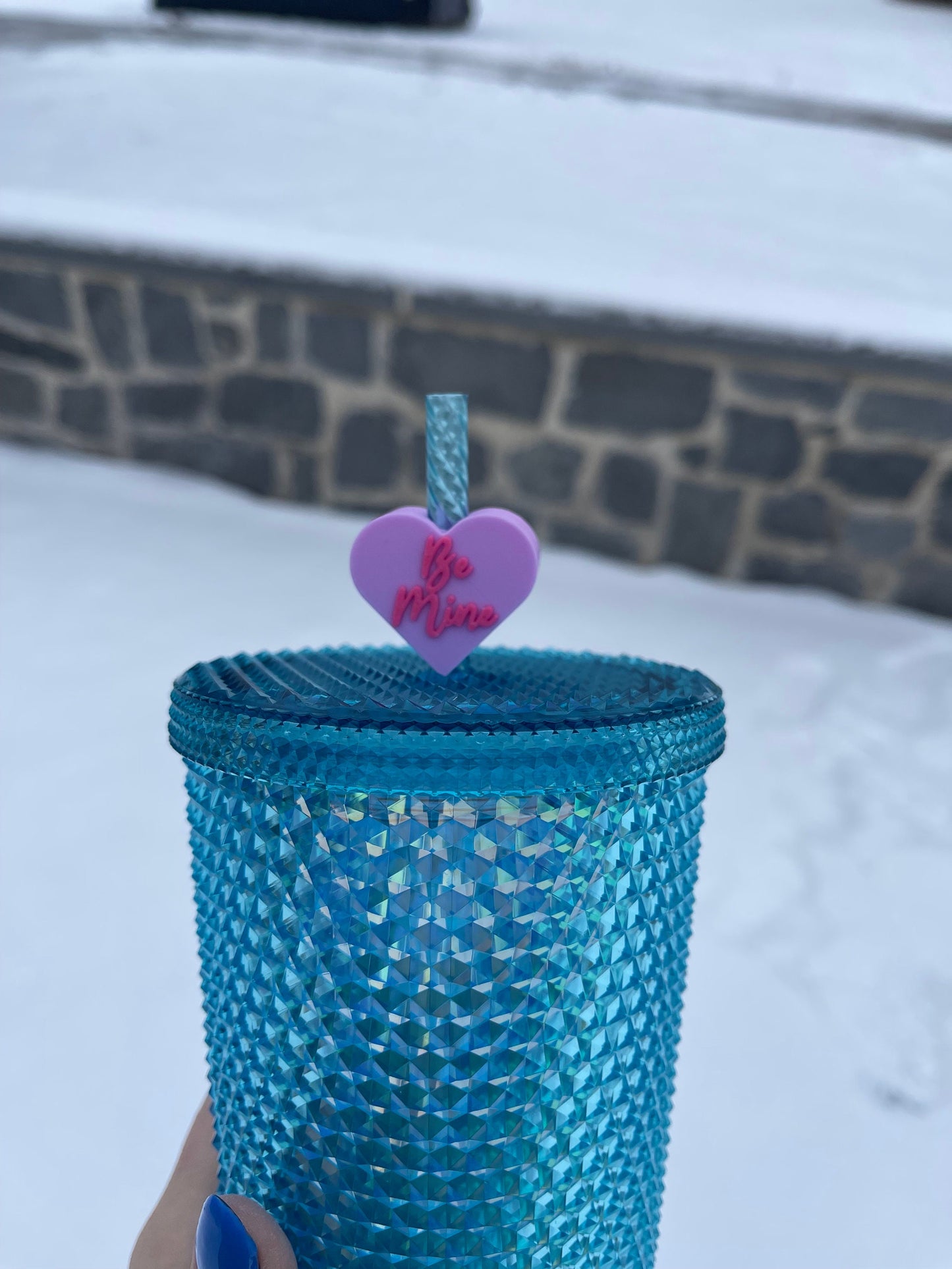 Be Mine Valentine's Day Straw Topper | Conversation Hearts | Starbucks Charms | Inspirational/ Motivational Straw Toppers