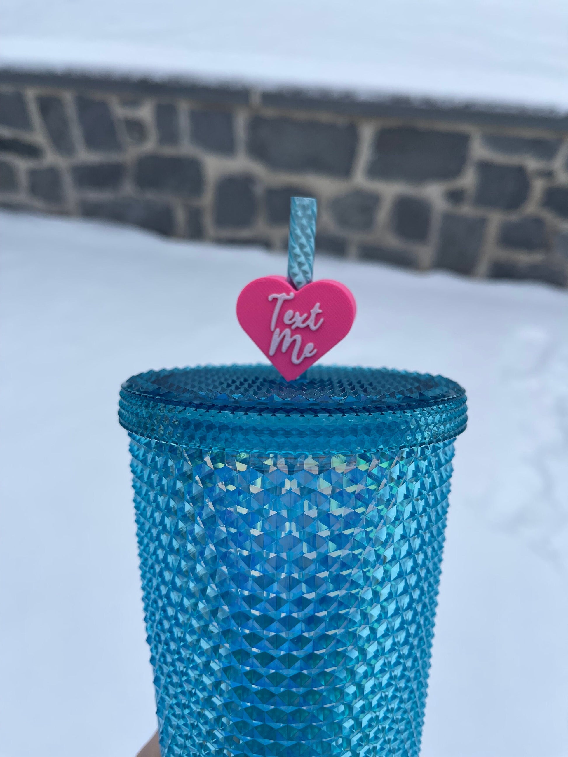 Text Me Valentine's Day Straw Topper | Conversation Hearts | Starbucks Charms | Inspirational/ Motivational Straw Toppers