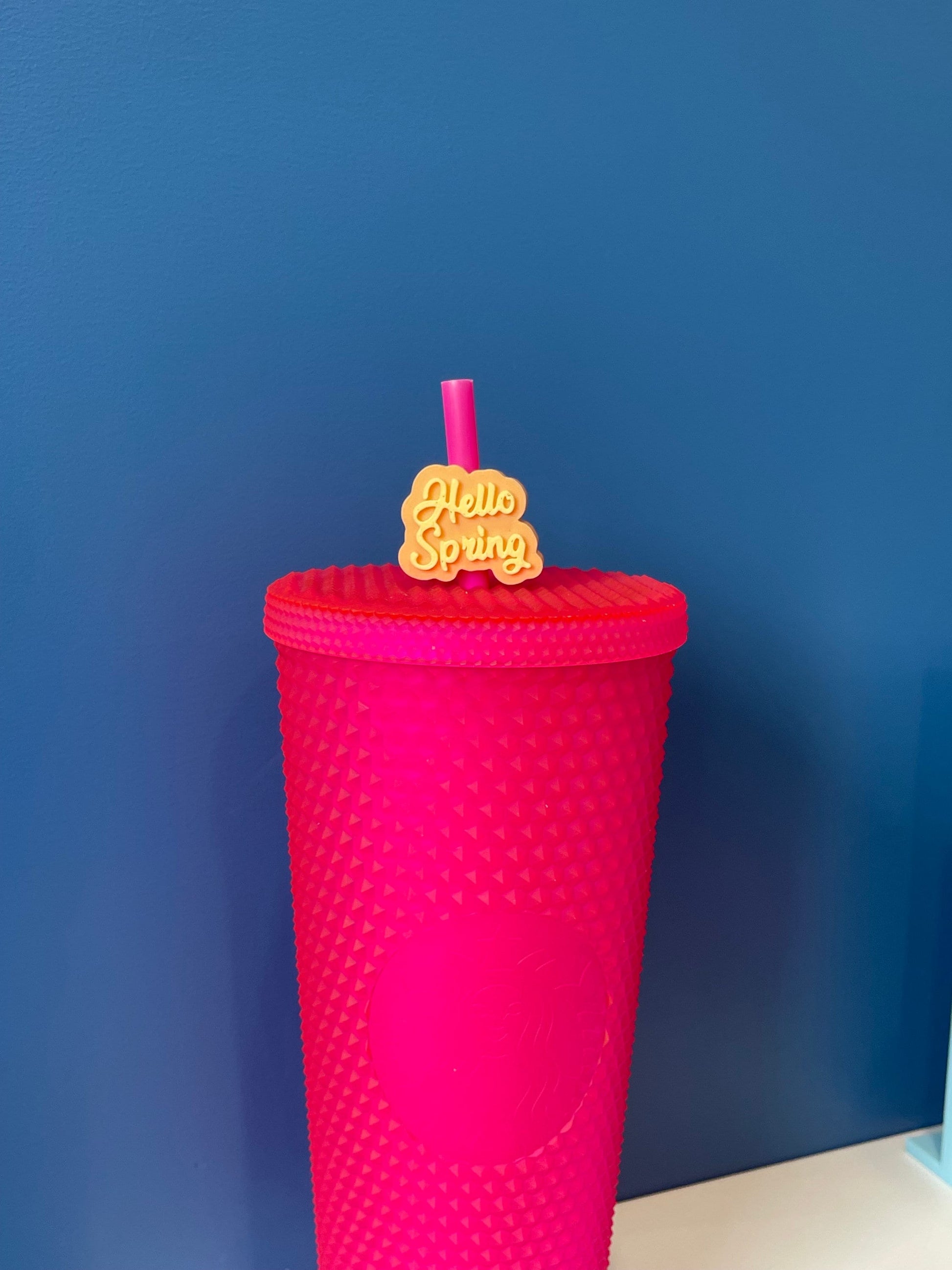 Hello Spring Straw Topper | Yeti | Springtime