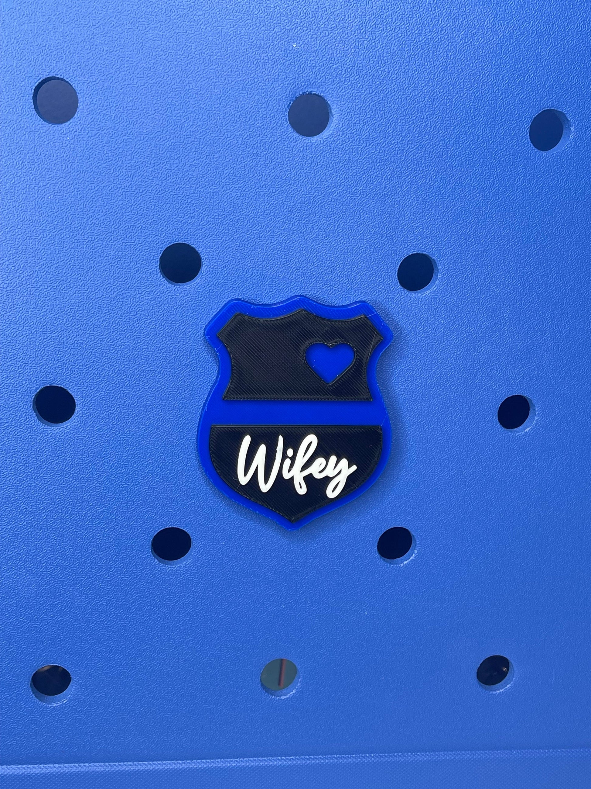 Police Wifey Bogg Bag Charm | Bogg Bag Accessories | Law Enforcement Charms | Bogg Bag Charms | Thin Blue Line | Simply Southern Bag Charms