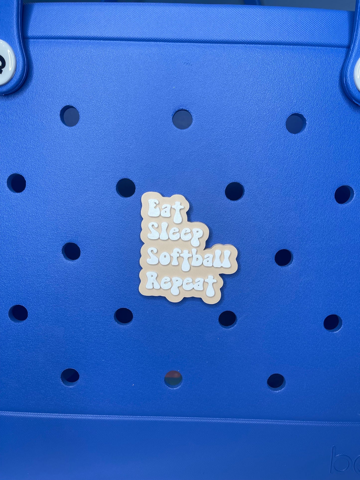 Eat Sleep Softball Repeat Bogg Bag Charm | Bag Accessories | Bogg Bag Charms | Simply Southern Bag Charm