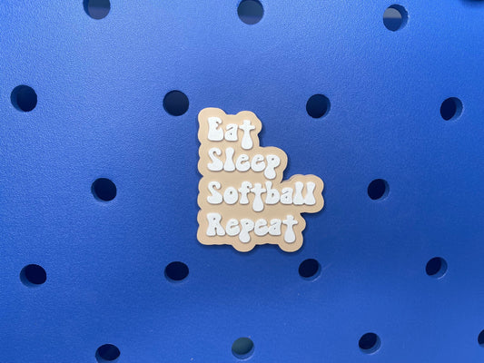 Eat Sleep Softball Repeat Bogg Bag Charm | Bag Accessories | Bogg Bag Charms | Simply Southern Bag Charm