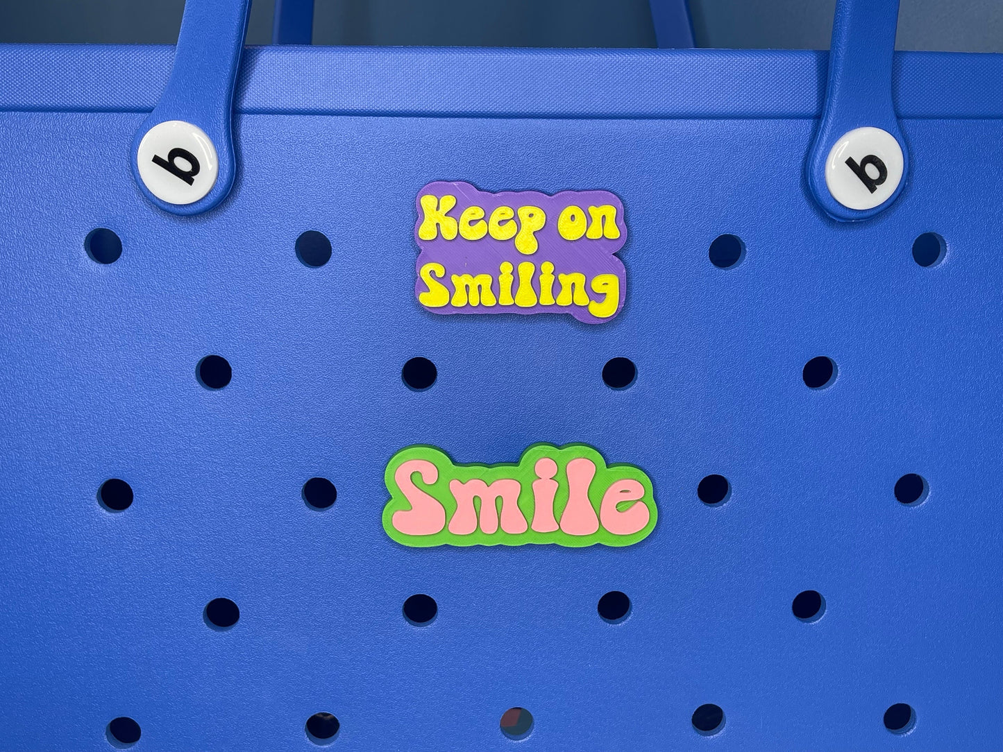 Smile Bogg Bag Charm | Bogg Bag Accessories | Meditation Charms | Bogg Bag Charms | Bogg Bag | Simply Southern Bag Charms