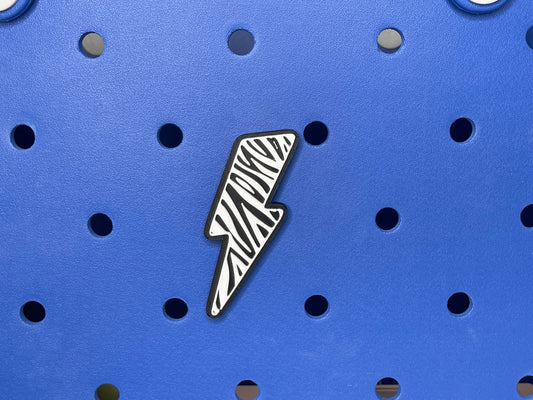 Zebra Lightning Bolt Bogg Bag Charm, Bogg Bag Accessories, Bogg Bag Charms, Bogg Bag, Simply Southern Bag Charms
