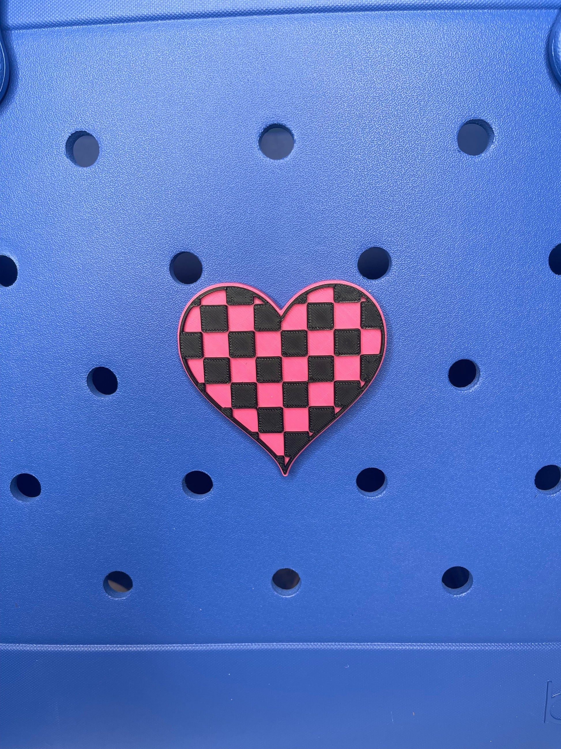 Checkered Heart Bogg Bag Charm | Bogg Bag Accessories | Bogg Bag Charms | Bogg Bag | Simply Southern Bag Charms