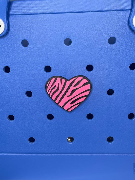 Zebra Print Heart Bogg Bag Charm | Bogg Bag Accessories | Bogg Bag Charms | Bogg Bag | Simply Southern Bag Charms