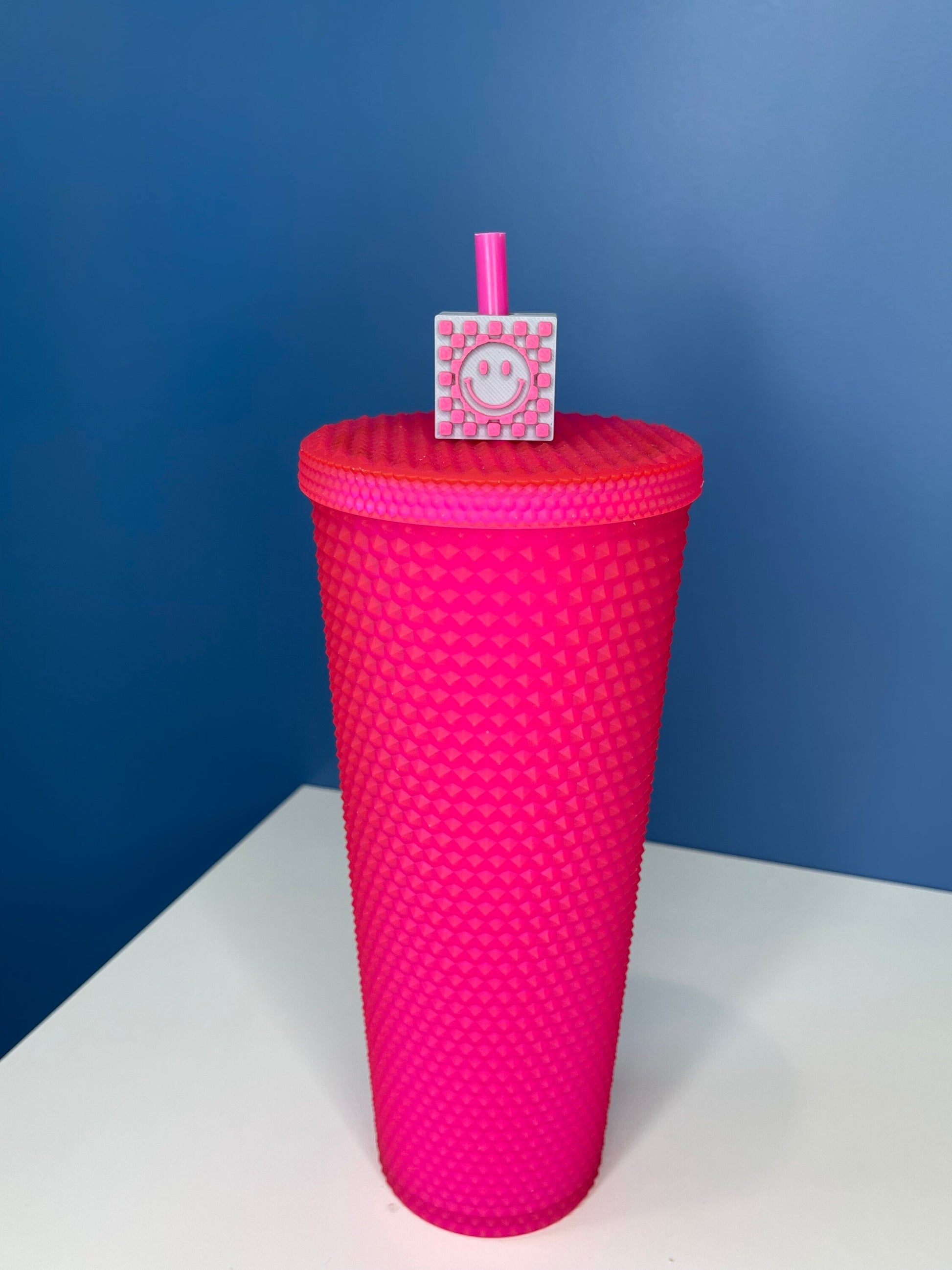 Checkered Face Straw Topper | Cup Decorations | Straw Buddy