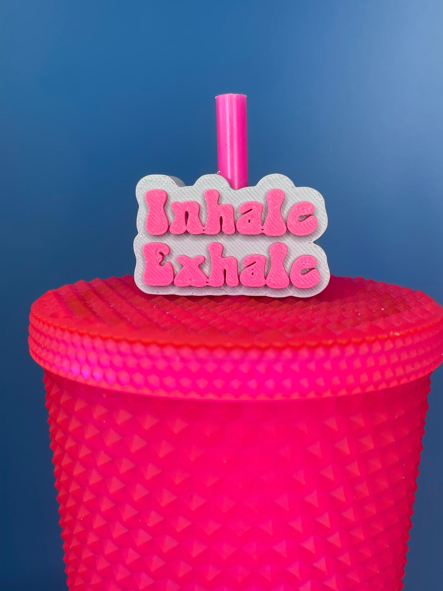 Inhale Exhale Straw Topper | Cup Decorations | Straw Buddy