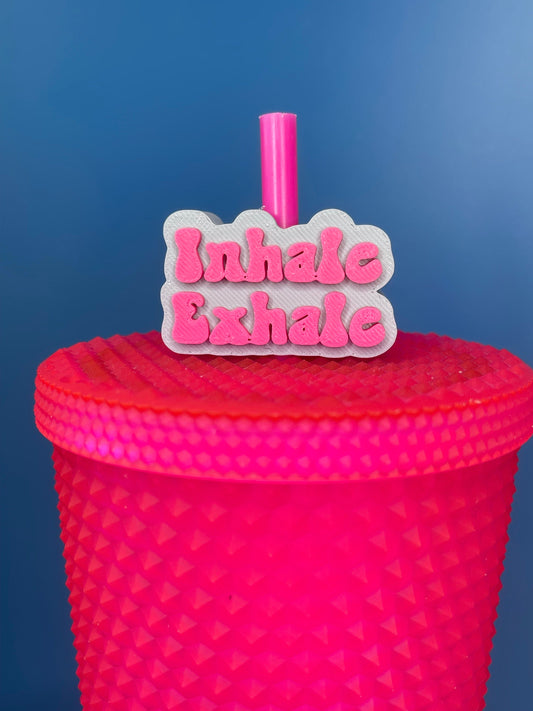 Inhale Exhale Straw Topper | Cup Decorations | Straw Buddy