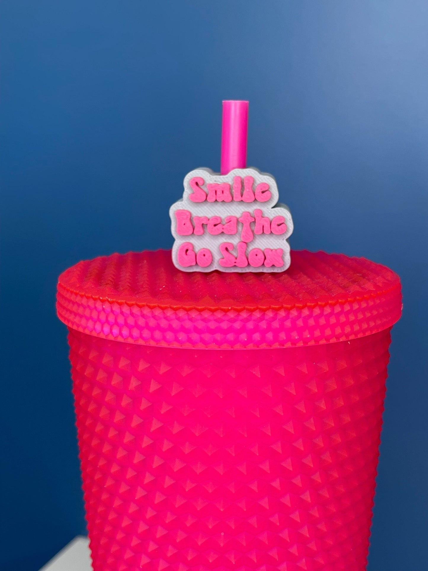 Smile Breathe Go Slow Straw Topper | Cup Decorations | Straw Buddy