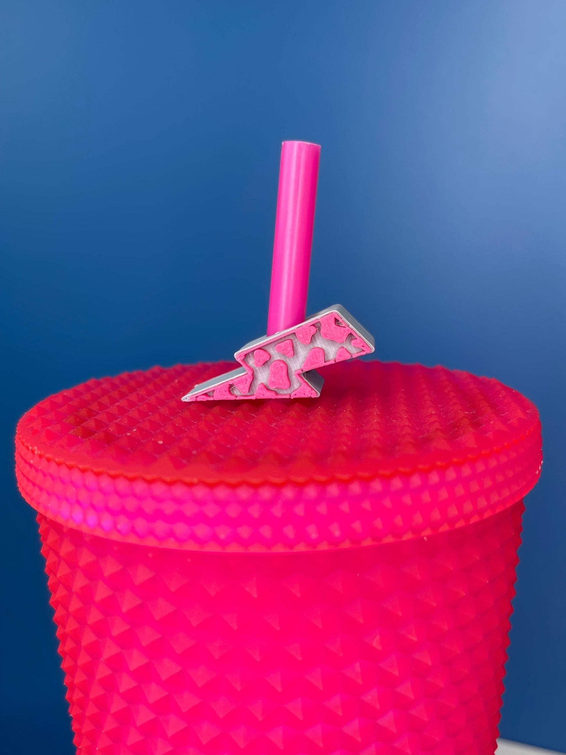 Cheetah Lightning Bolt Straw Topper | Cup Decorations | Straw Buddy